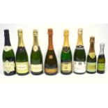 Waitrose Champagne Blanc de Blancs, N.V., 75cl; 2 other N.V. Champagnes and a half bottle; 3 other