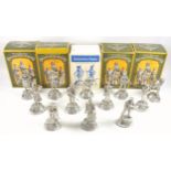 Collection of 12 Buckingham hand-crafted unpainted solid pewter military figures. (12)