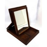 Victorian mahogany gentleman's adjustable travelling mirror, with double hinged folding action, 39.5