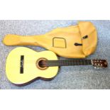 Acoustic Guitar, Model No. KOL333, labelled "Steel Reinforced Neck, Made in Korea, in a soft