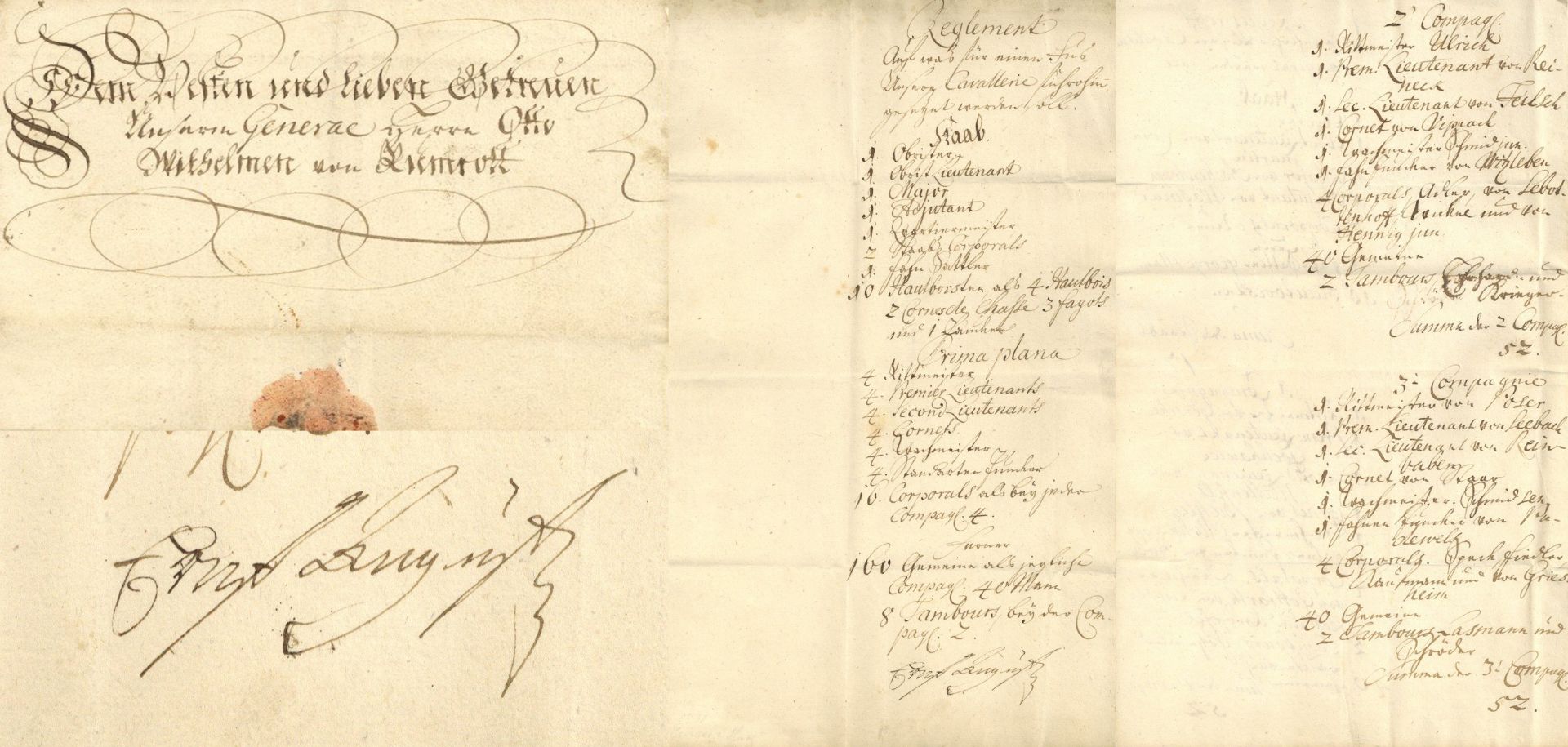 Autograph Herzog Ernst August I. von Sachsen-Weimar (1688-1748) 2 große Schriftstücke vom 17.11.