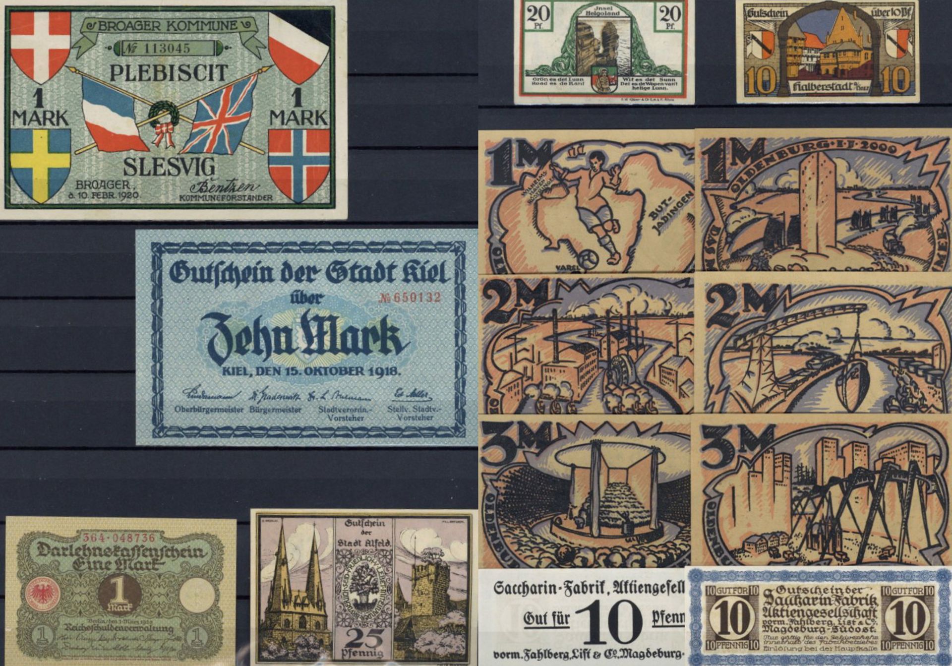 Notgeld Album mit circa 430 Serienscheine 1918-1920 Österreich und Deutschland unterschiedliche
