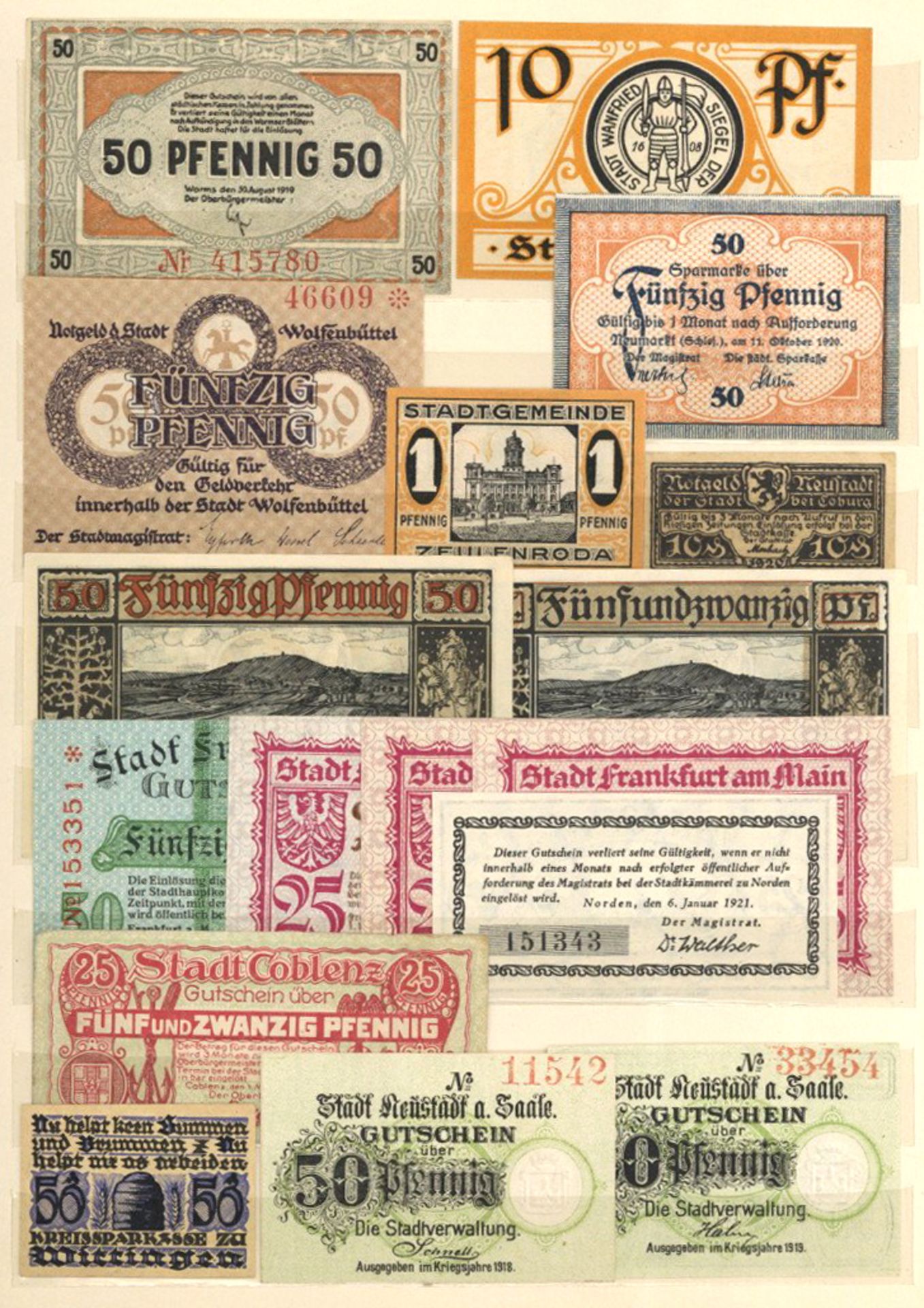 NOTGELD Verkehrsausgaben Partie von circa 2200 Scheinen I-II - Bild 2 aus 2