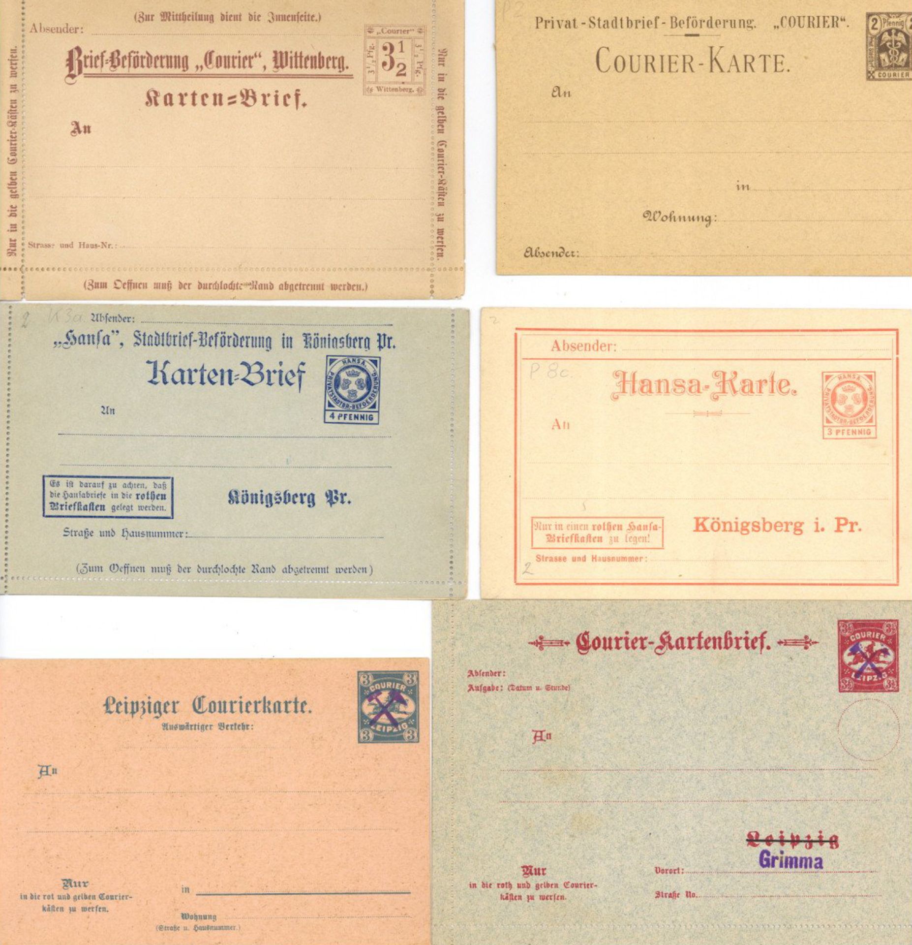 Deutsches Reich private Stadtpost ca. 1895/1900 Bestand von ca. 40 ungebrauchten