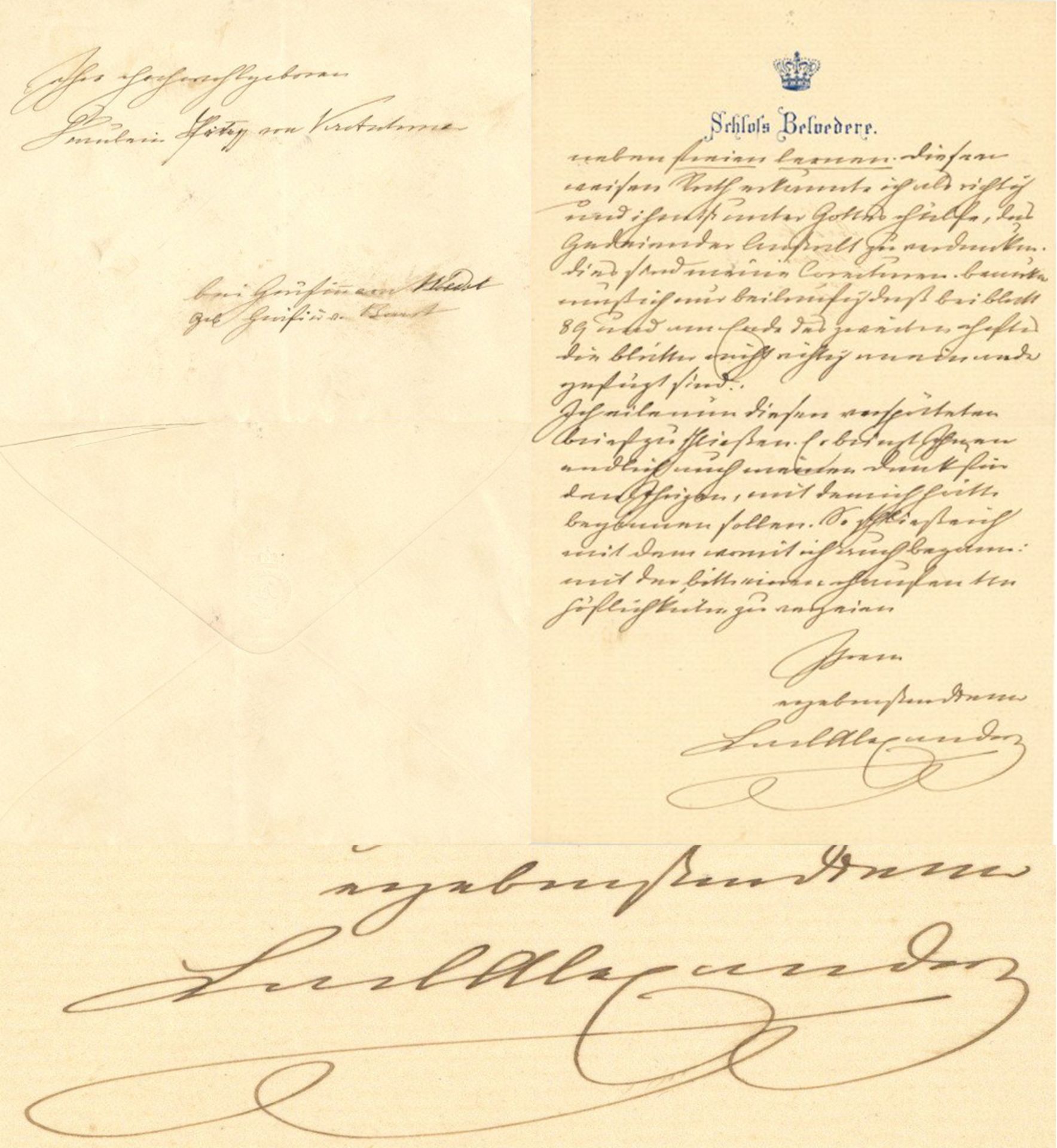 Autograph Großherzog Carl-Alexander von Sachsen-Weimar-Eisenach handgeschriebener Brief vom 18.6.