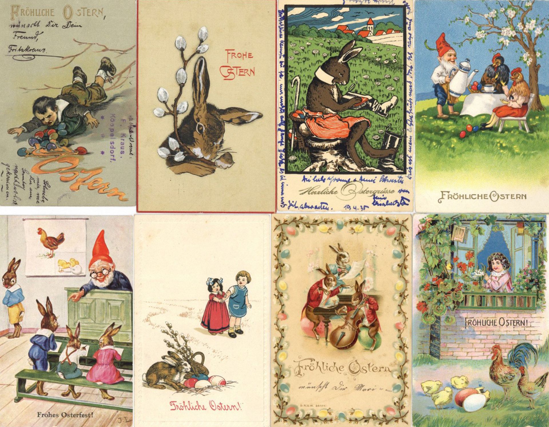 Ostern 2 Alben mit über 1000 Ansichtskarten dabei schöne Lithos und Präge-Karten I-II
