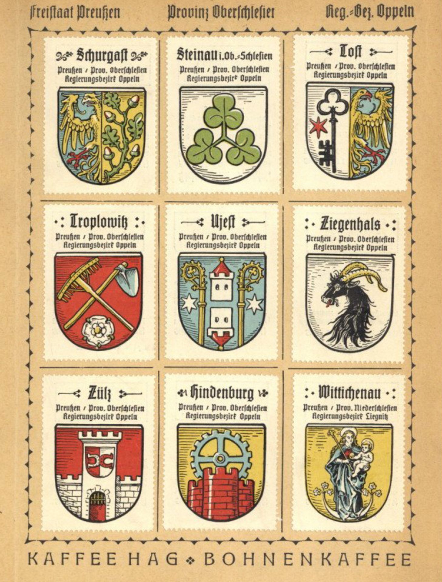 Wappen Lot mit 12 Sammelalben Deutsche Ortswappen hrsg. Kaffee Handels Aktiengesellschaft Bremen II - Bild 2 aus 2