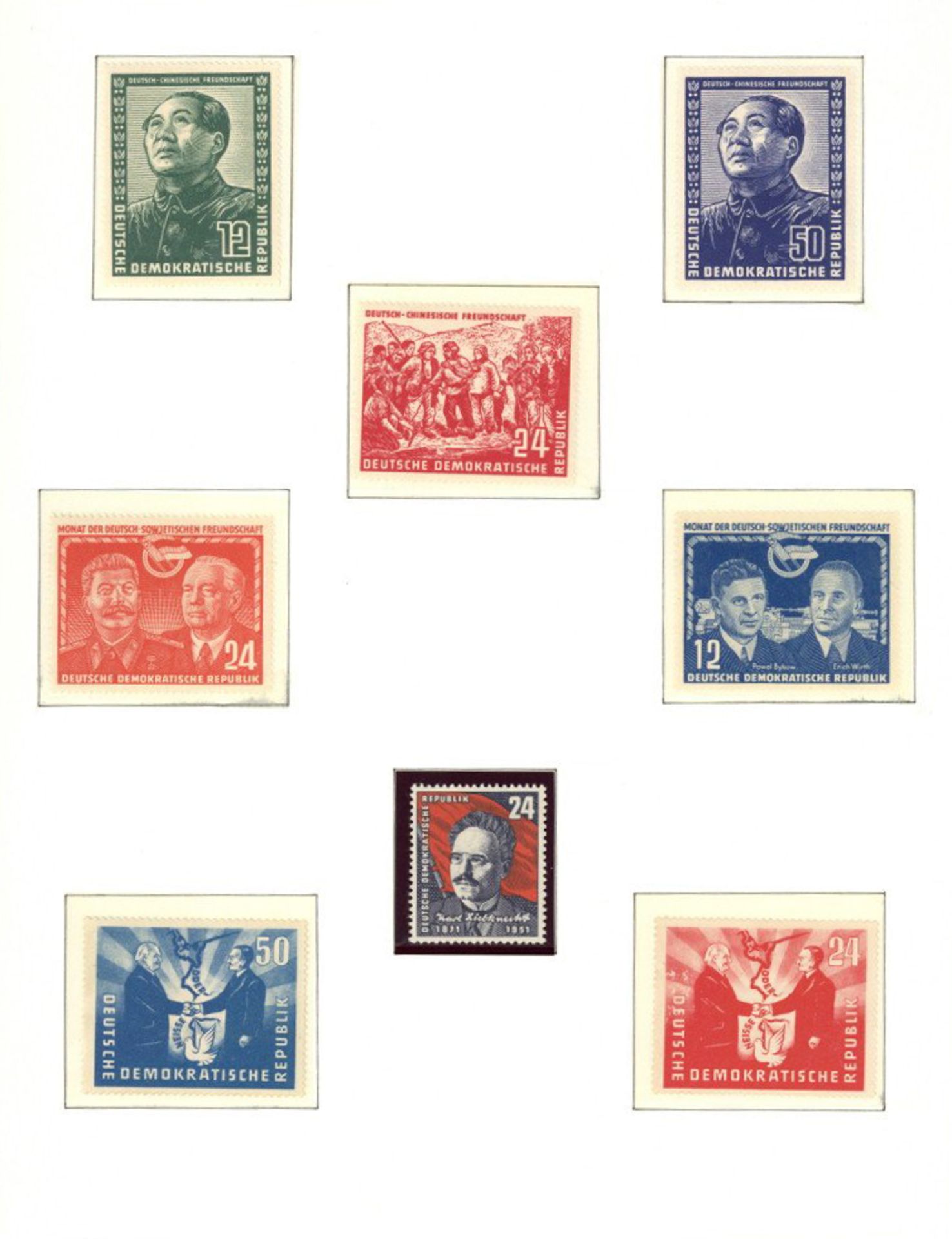 DDR 1949/90, meist ** Sammlung in 6 SAVE-Vordruckalben, nahezu komplett, anfangs etwas