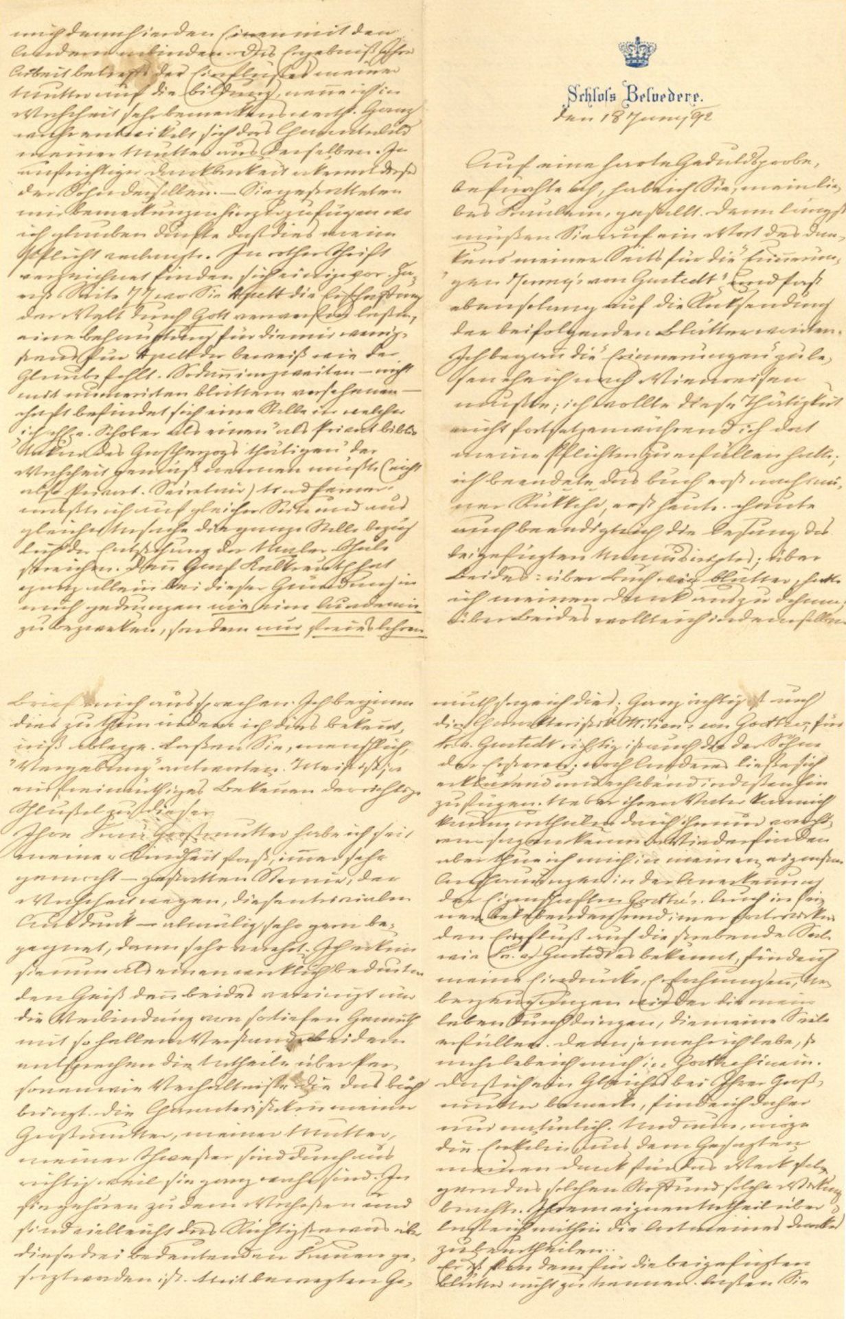 Autograph Großherzog Carl-Alexander von Sachsen-Weimar-Eisenach handgeschriebener Brief vom 18.6. - Bild 2 aus 2