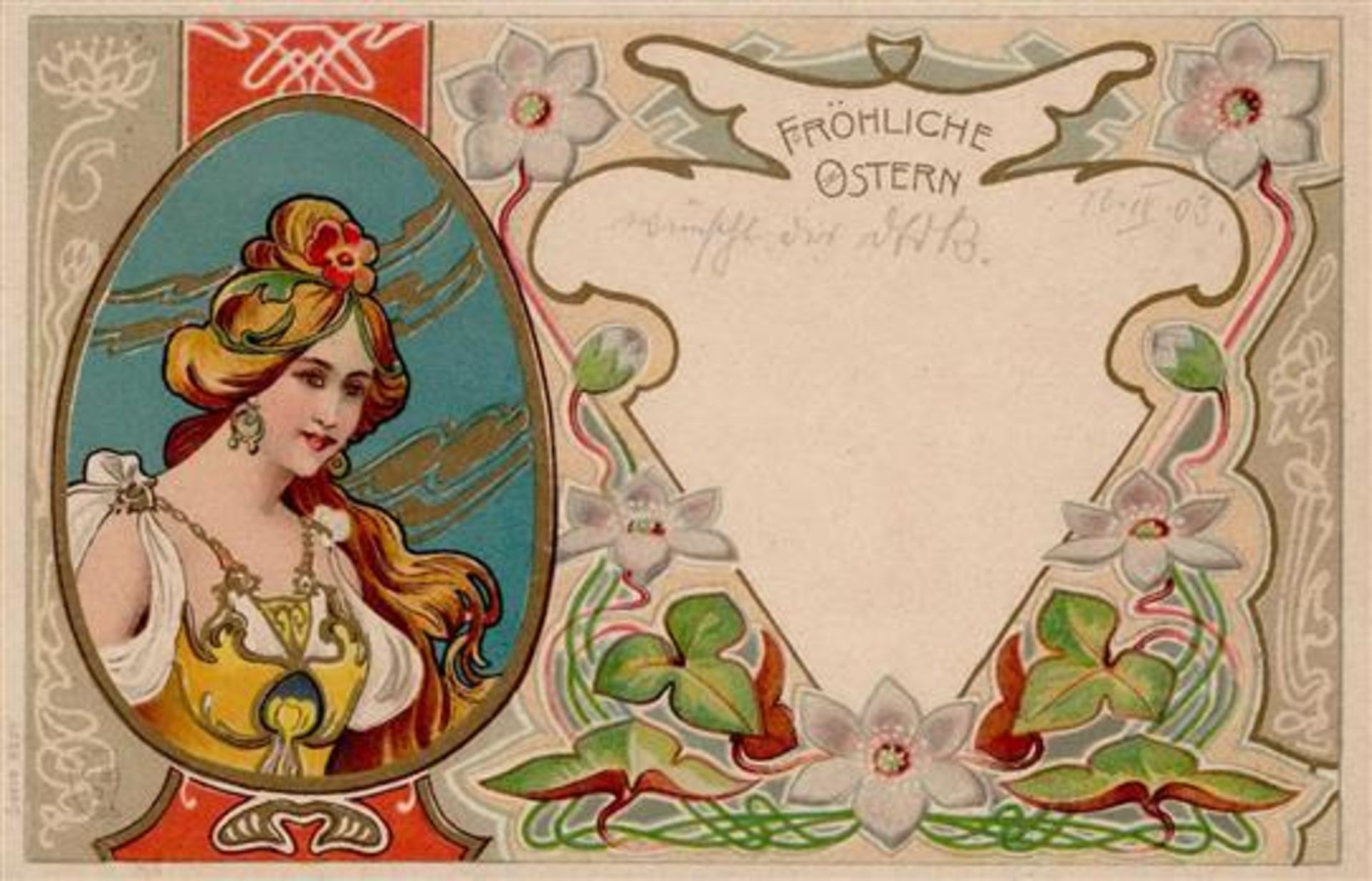 Ostern Frau Jugendstil 1903 I-II