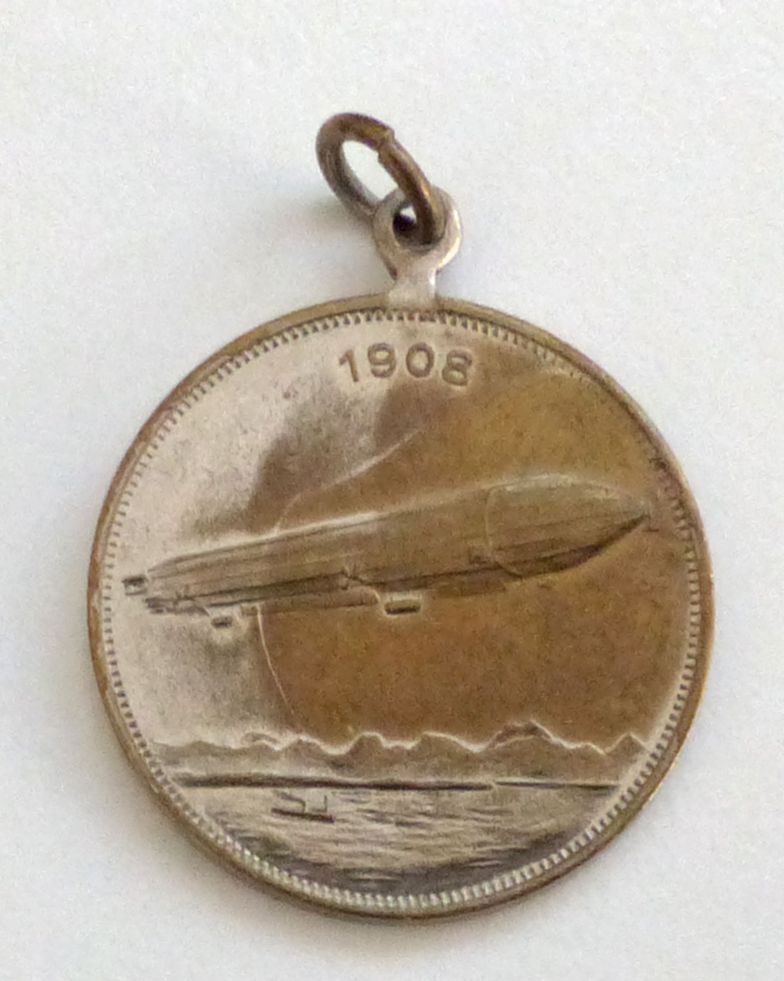 Zeppelin Medaille Graf Ferd. v. Zeppelin geb. 1838 rs 1908 Anhänger I-II