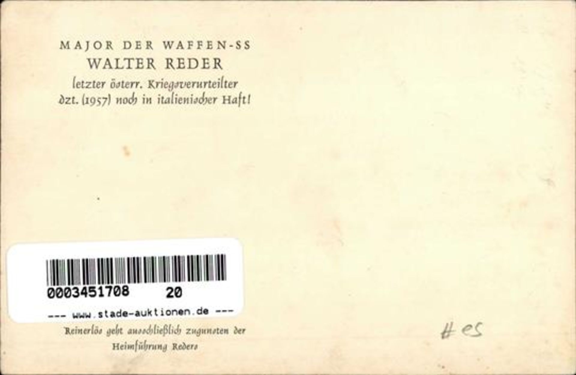 SS WK II Ritterkreuzträger Reder, Walter Major I-II (Stauchung, keine Ak-Einteilung) - Bild 2 aus 2