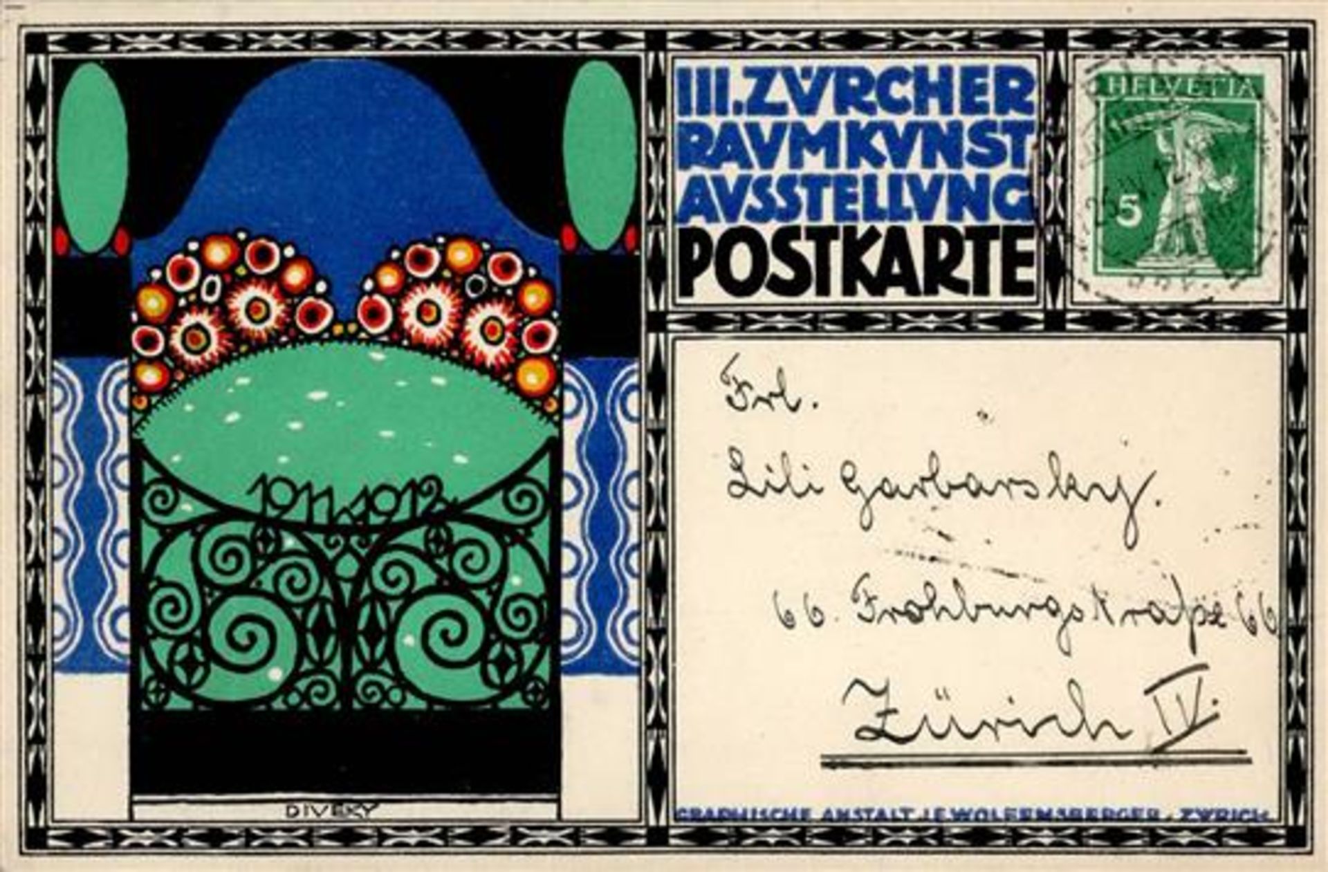 Diveky, Josef (WW-Künstler) III. Züricher Raumkunst Ausstellung 1911/12 I-II