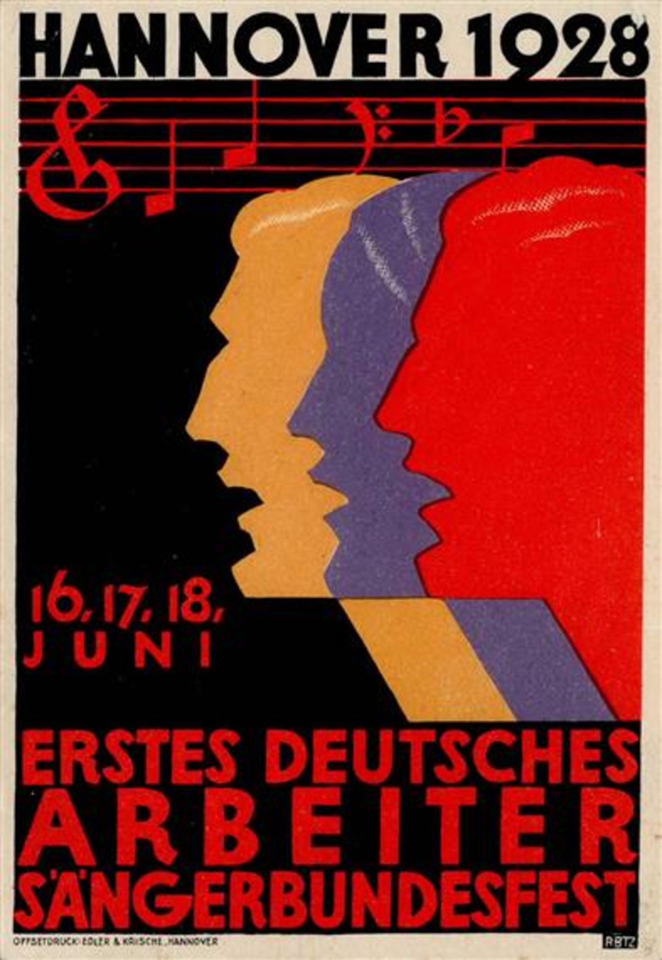 Sängerfest Hannover (3000) 1. Deutsches Arbeiter Sänger Bundesfest 1928 I-II (Stauchung)