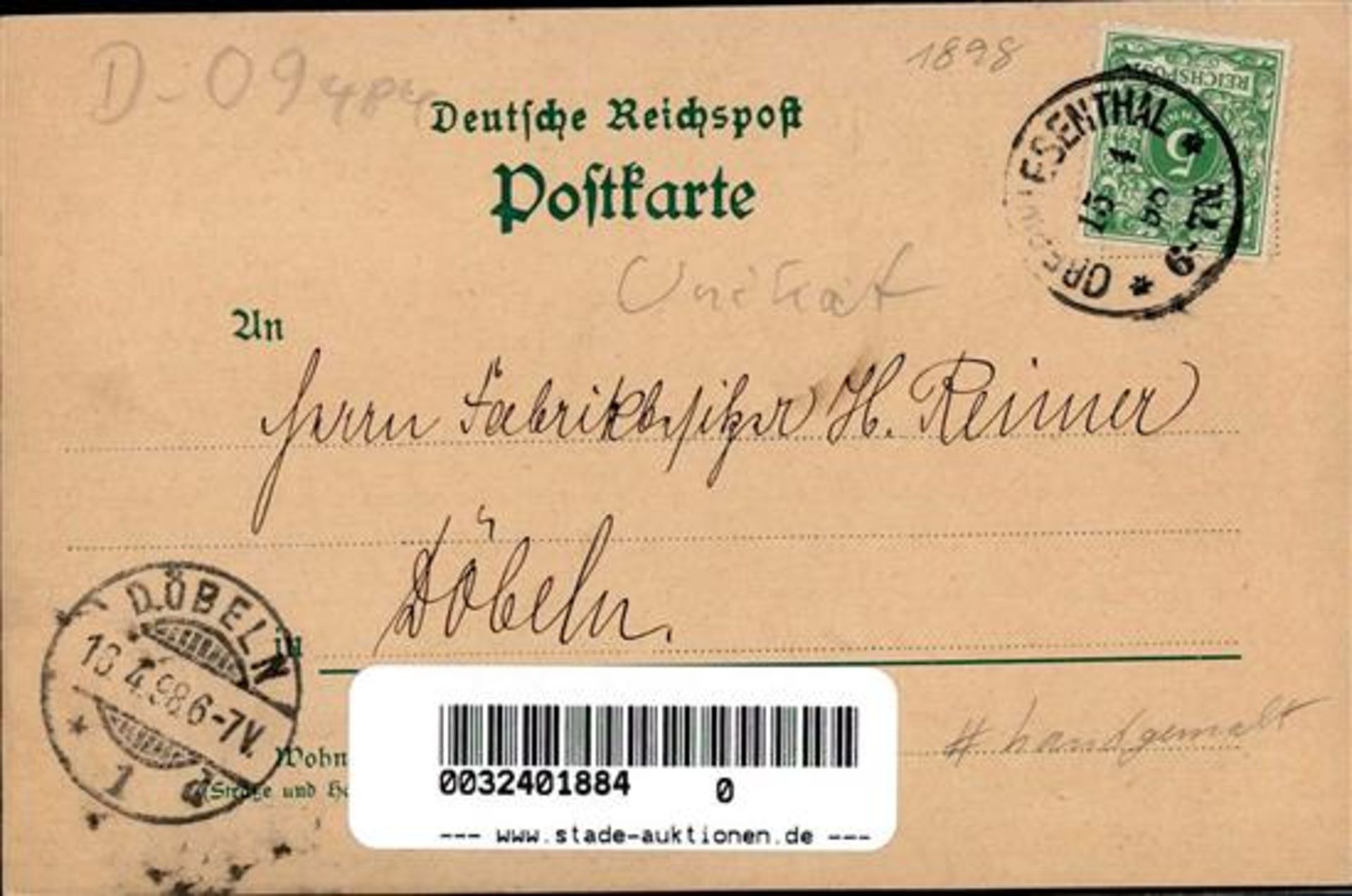 Handgemalt Oberwiesenthal (O9312) Hotel Rathaus Post 1898 I-II - Bild 2 aus 2