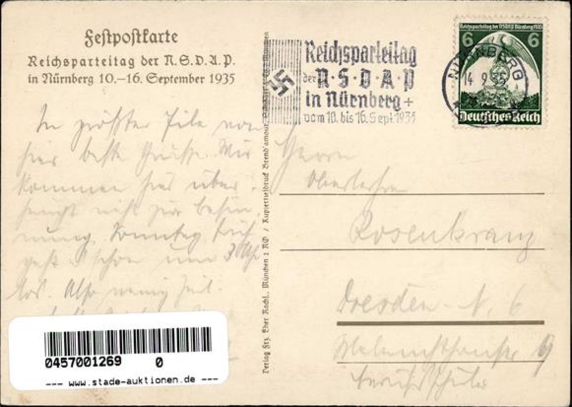 Reichsparteitag Nürnberg (8500) WK II 1935 I-II - Bild 2 aus 2