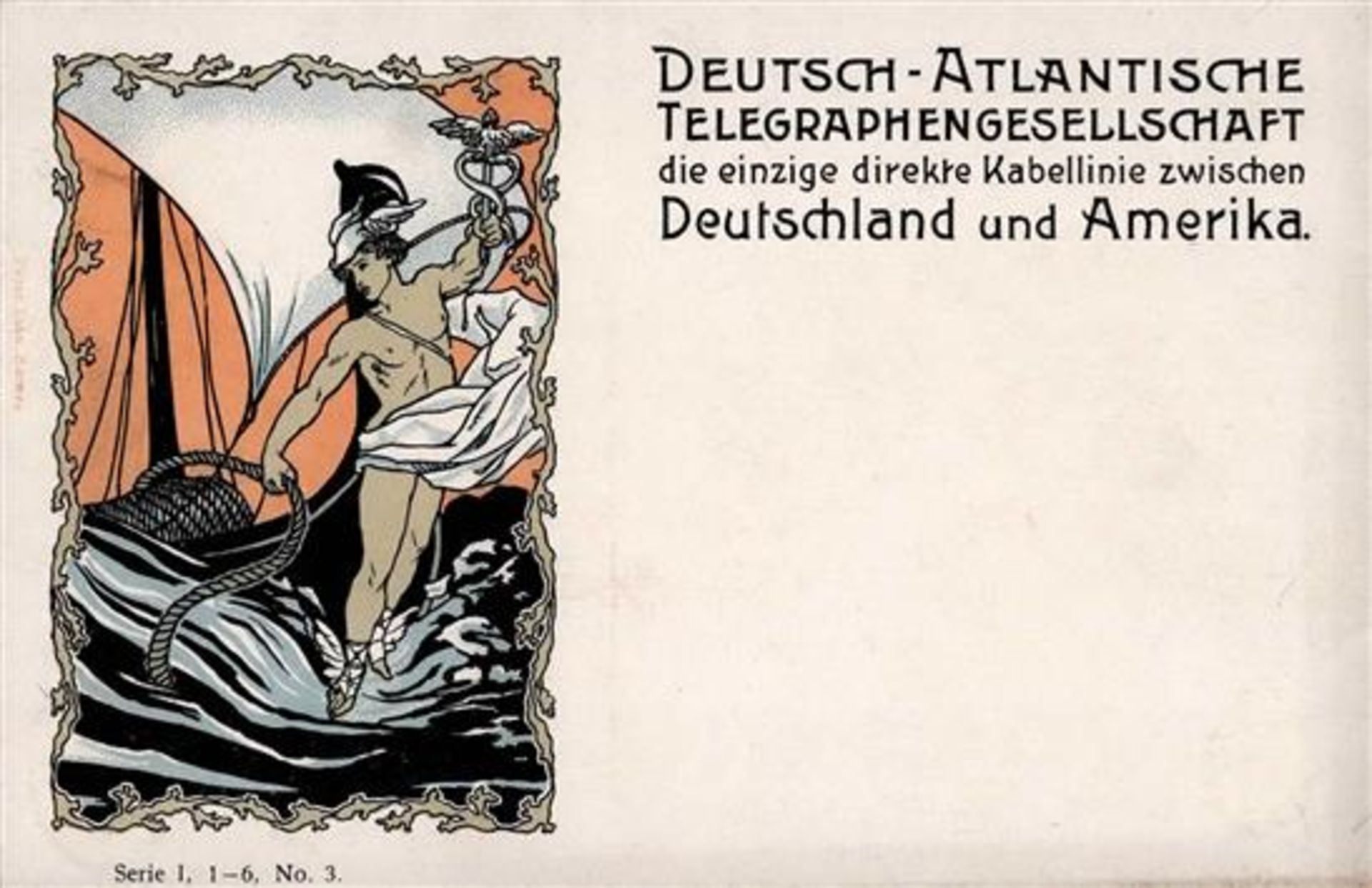 Telefon Deutsch Atlantische Telegraphenanstalt Lithographie I-II (Klebereste RS)