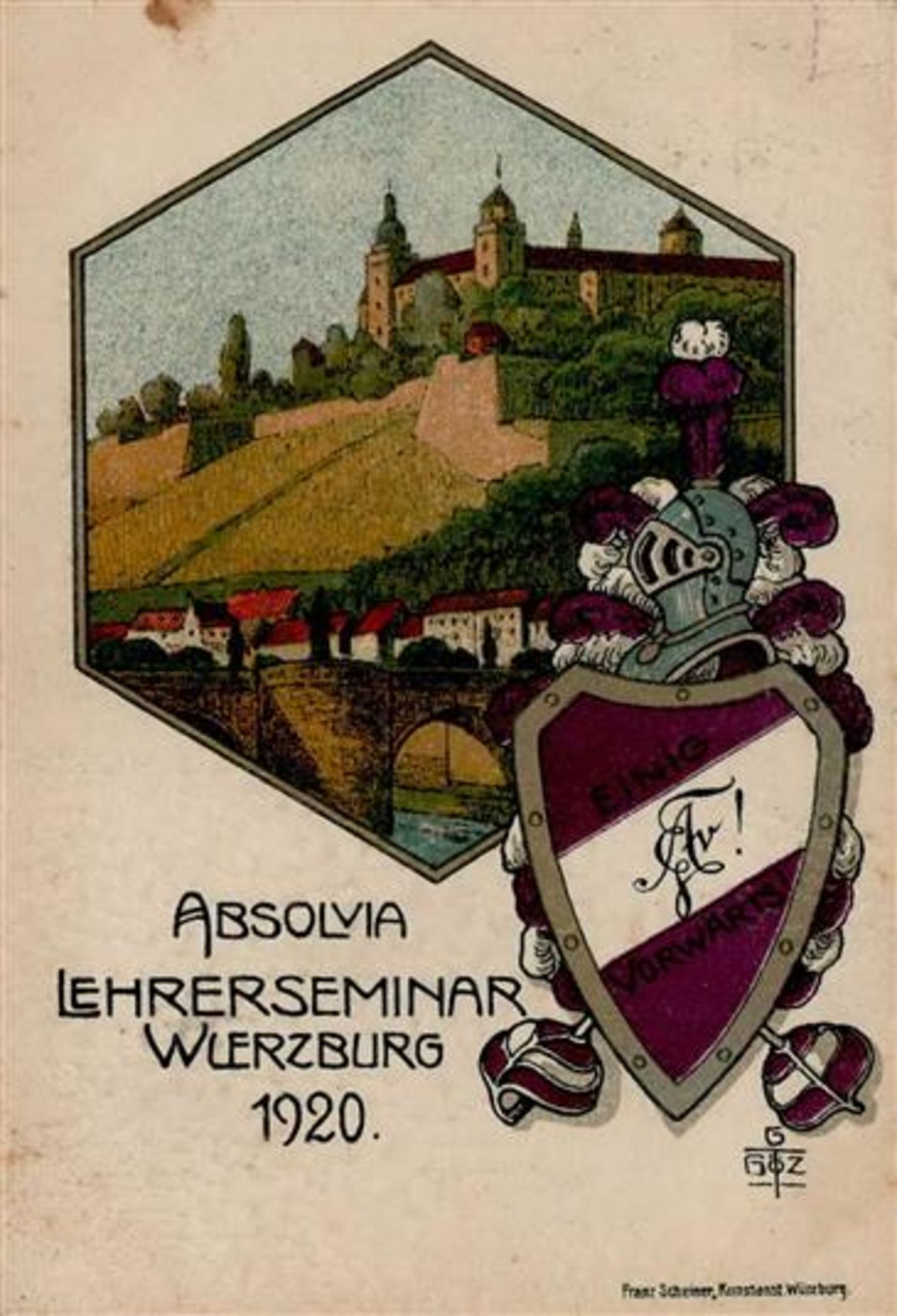 Studentika Würzburg (8700) Absolvia 1920 Lehrerseminar Studentika Verlag Scheiner Würzburg