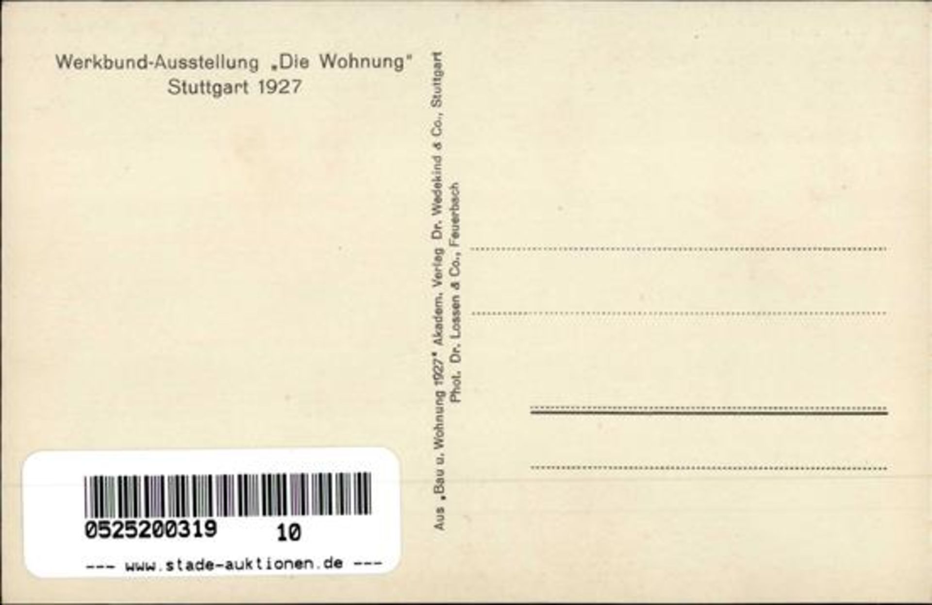 Deutscher Werkbund Stuttgart (7000) Die Wohnung I-II - Bild 2 aus 2