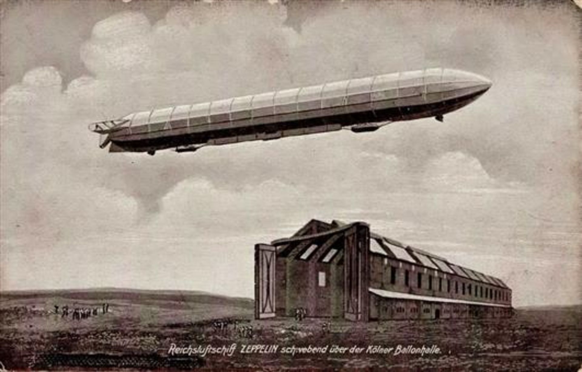 Zeppelin Köln Stadt (5000) Ballonhalle 1909 I-II (Ecken abgestoßen)