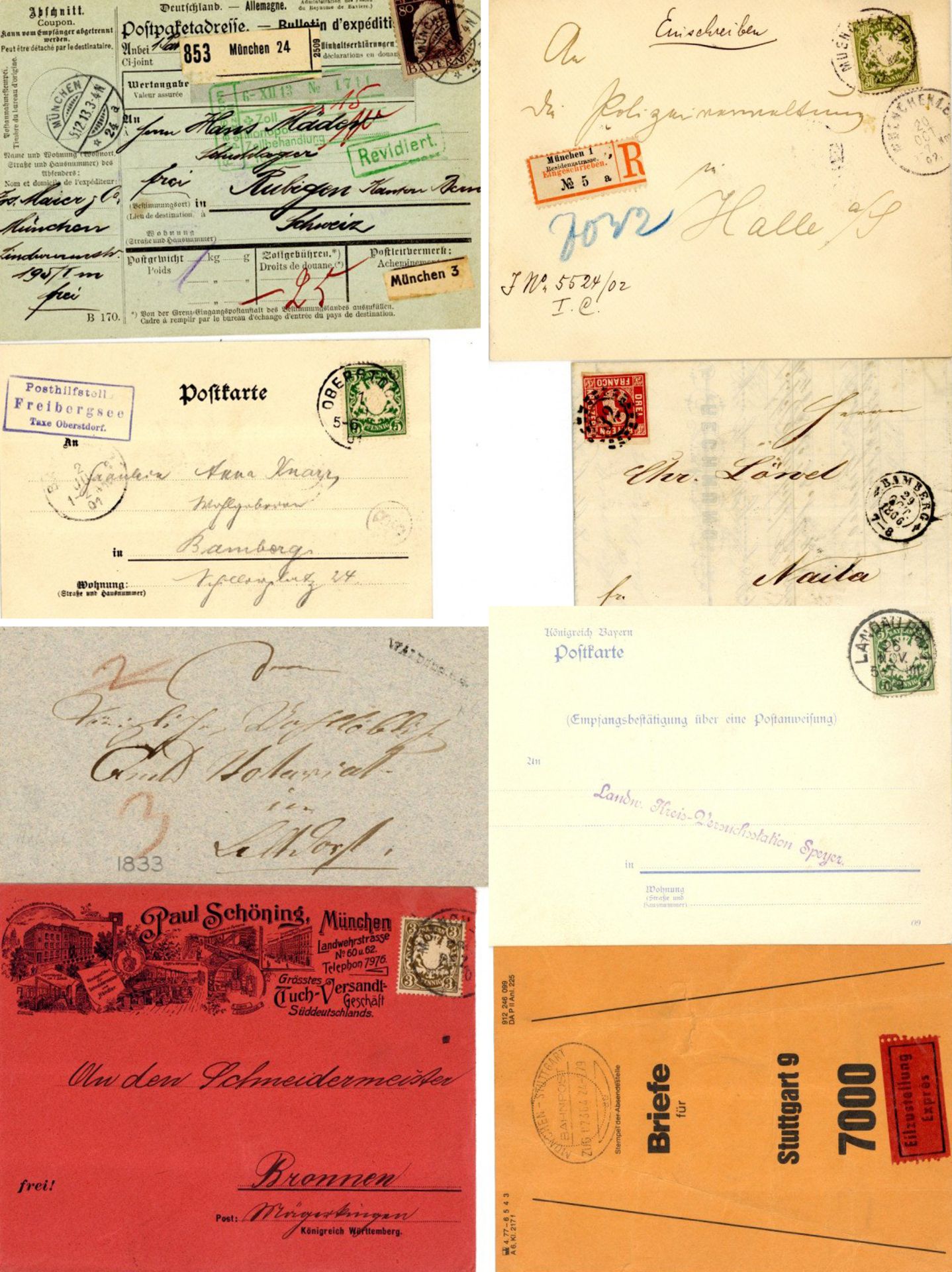Bayern 1822/1960 bunter Bestand von ca. 300/400 Briefen, Karten, Ansichtskarten und Ganzsachen (auch