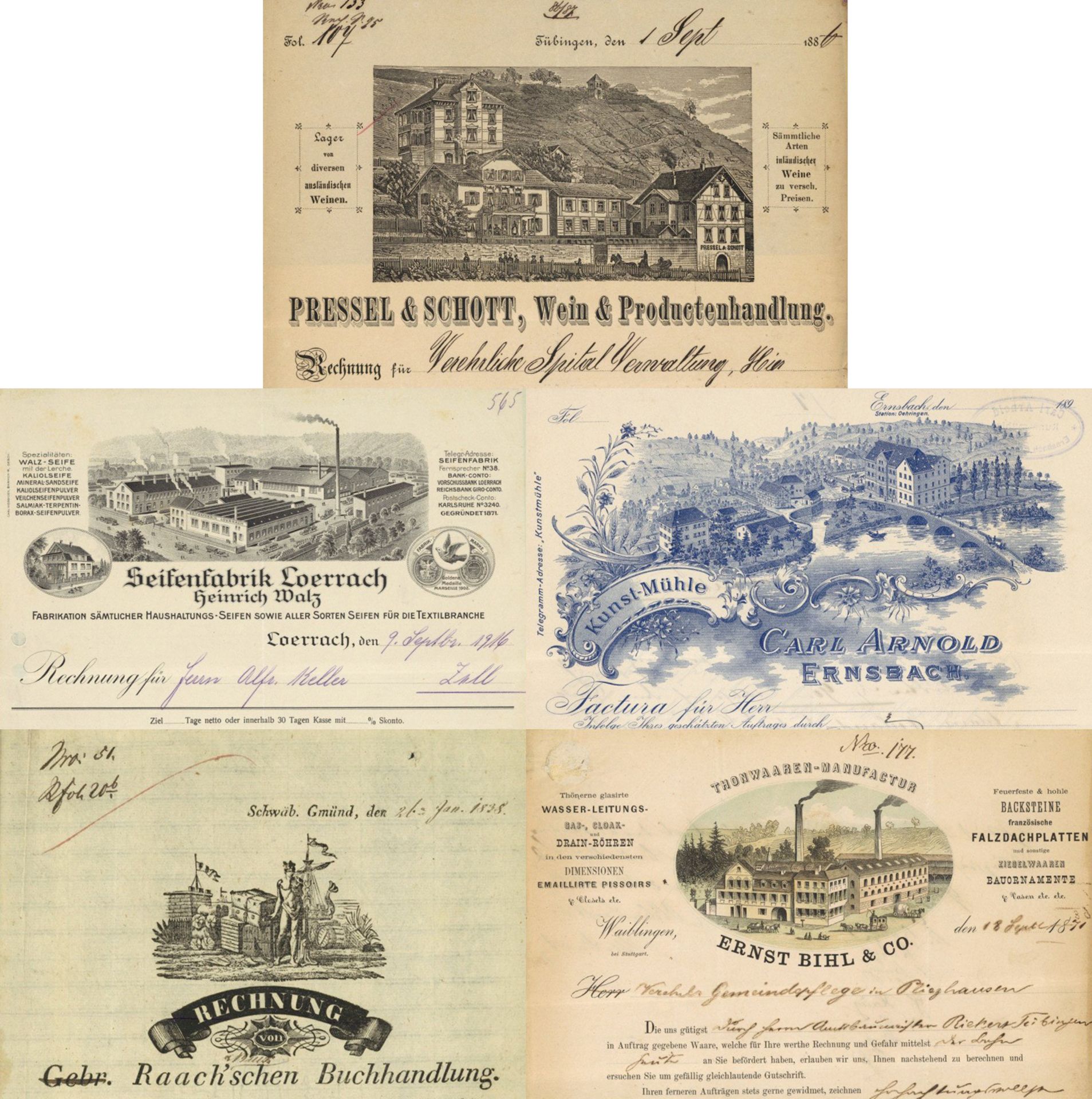 Werbung Baden-Württemberg gepflegte Sammlung von circa 300 alten oft schön illustrierten