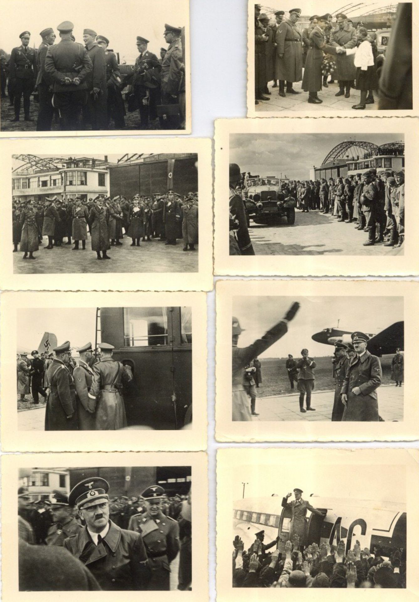 WK II Album mit über 50 Privat-Fotos Flughafen Warschau Okecie 5.10.1939 anwesend u. a. Hitler