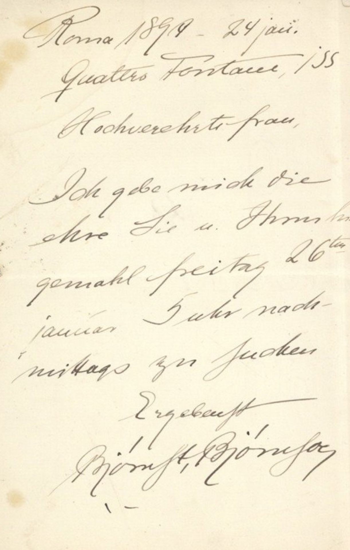 Björnson, Björnstjerne (1832-1910) Dichter und Literaturnobelpreisträger Eigenhändiger Brief mit