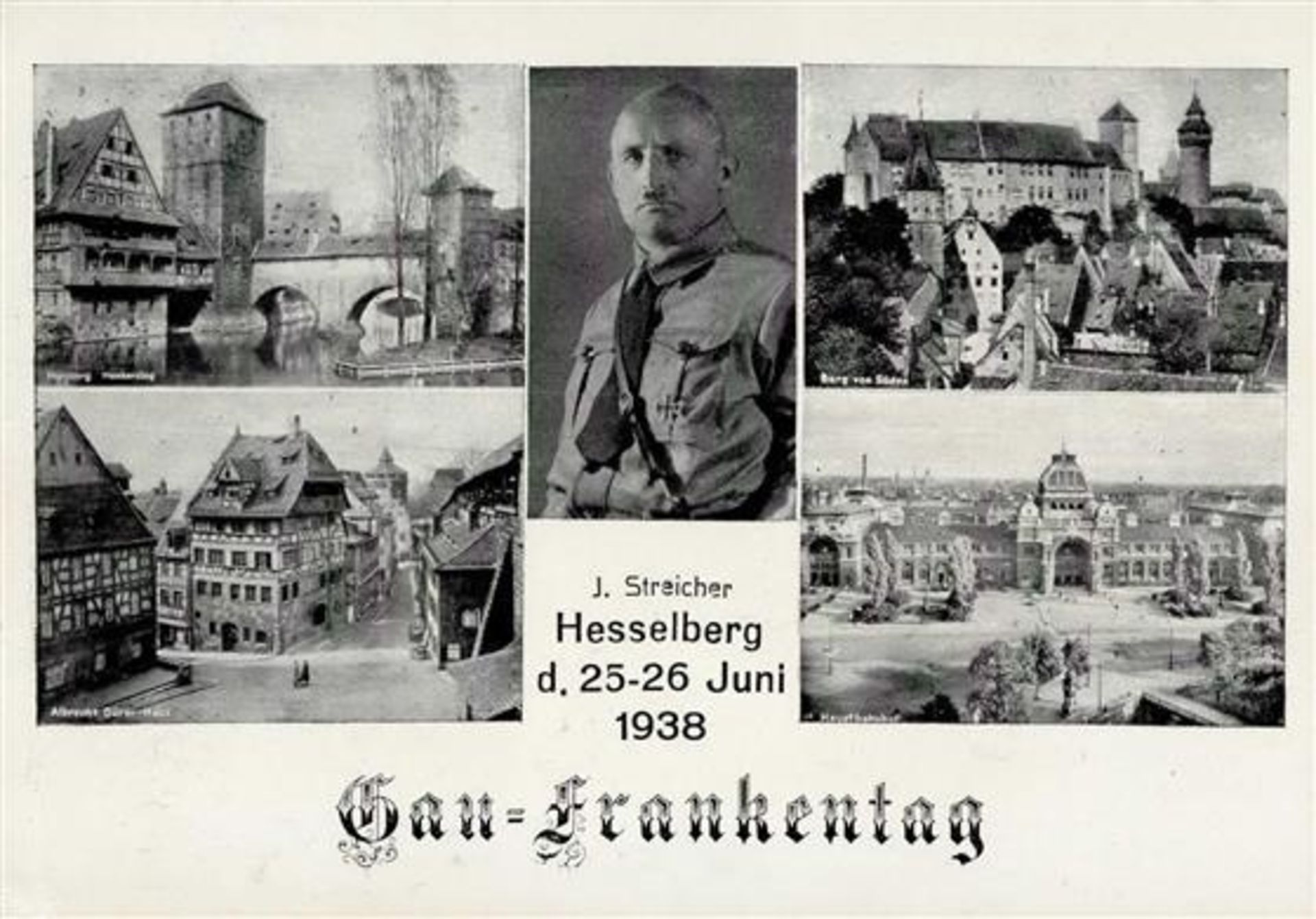 WASSERTRÜDINGEN WK II - J.STREICHER GAU-FRANKENTAG am HESSELBERG 1938 mit S-o I