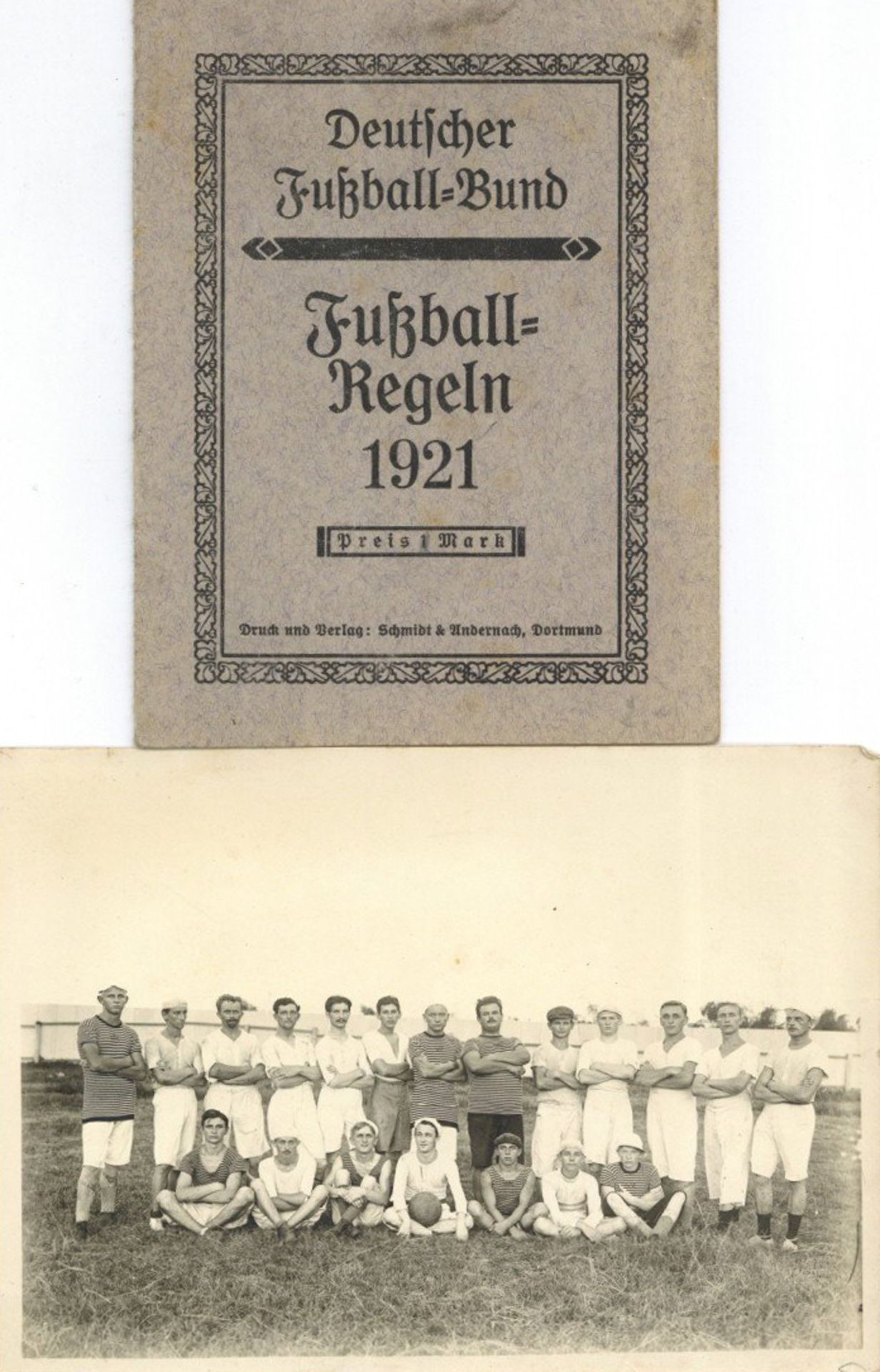 Fussball Deutscher Fußball Bund Fußball Regeln 1921 dazu ein Foto II