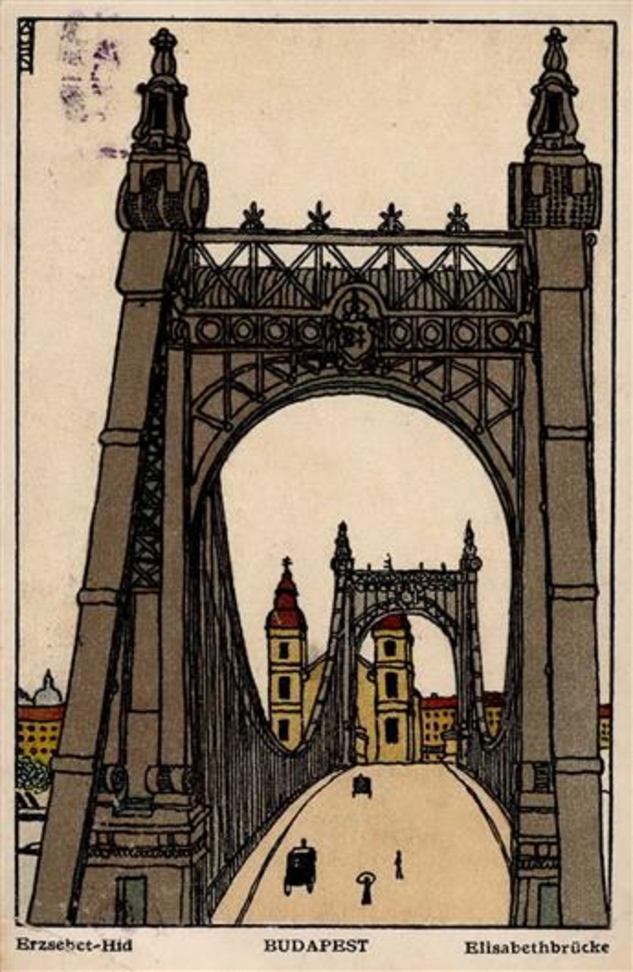 Wiener Werkstätte Nr. 459 Kuhn, Franz Elisabethbrücke II (Stauchung, fleckig)