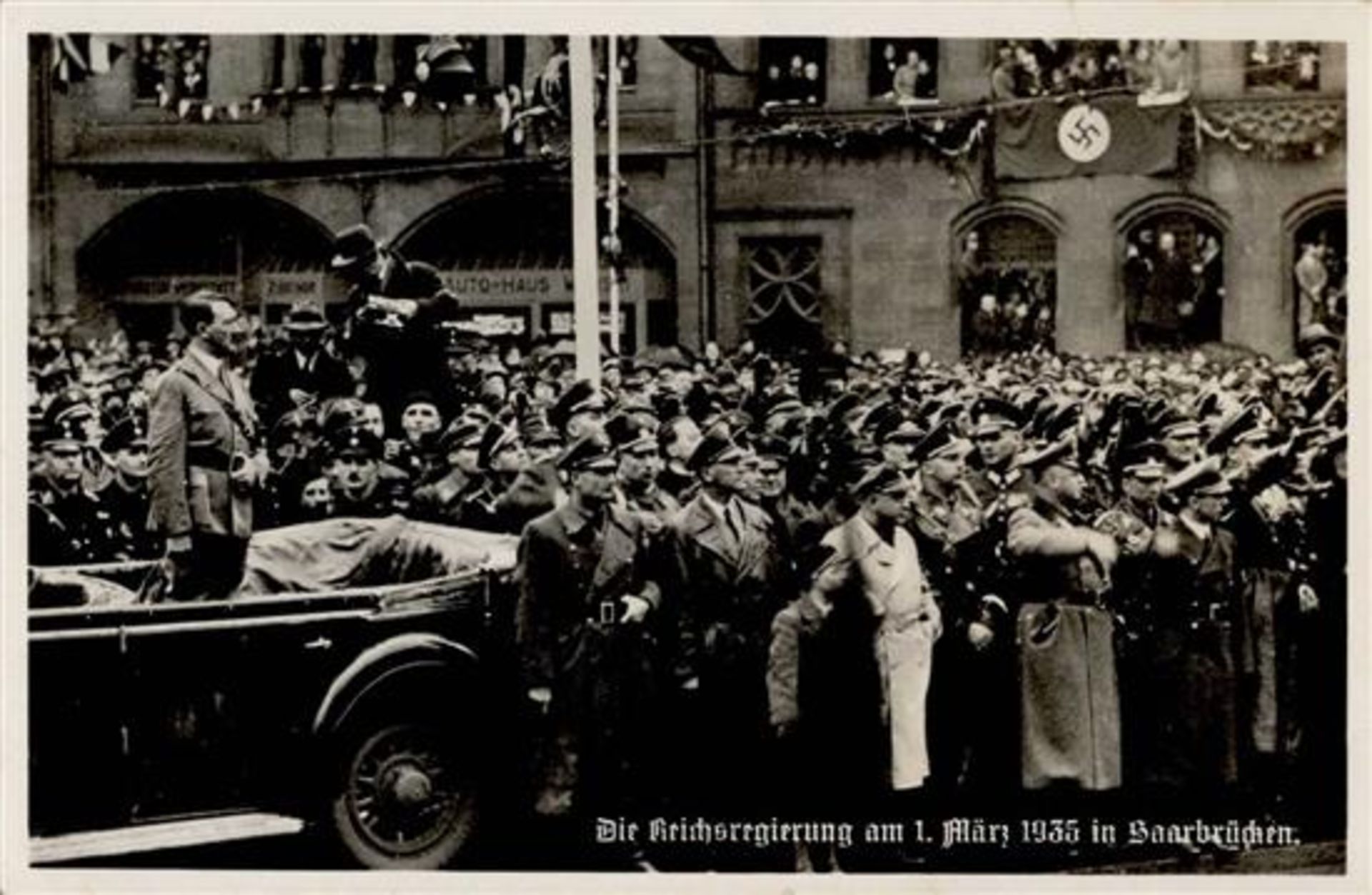 SAARABSTIMMUNG 1935 WK II - SAARBRÜCKEN - die REICHSREGIERUNG am 1.März 1935 mit Hitler - SS-Himmler