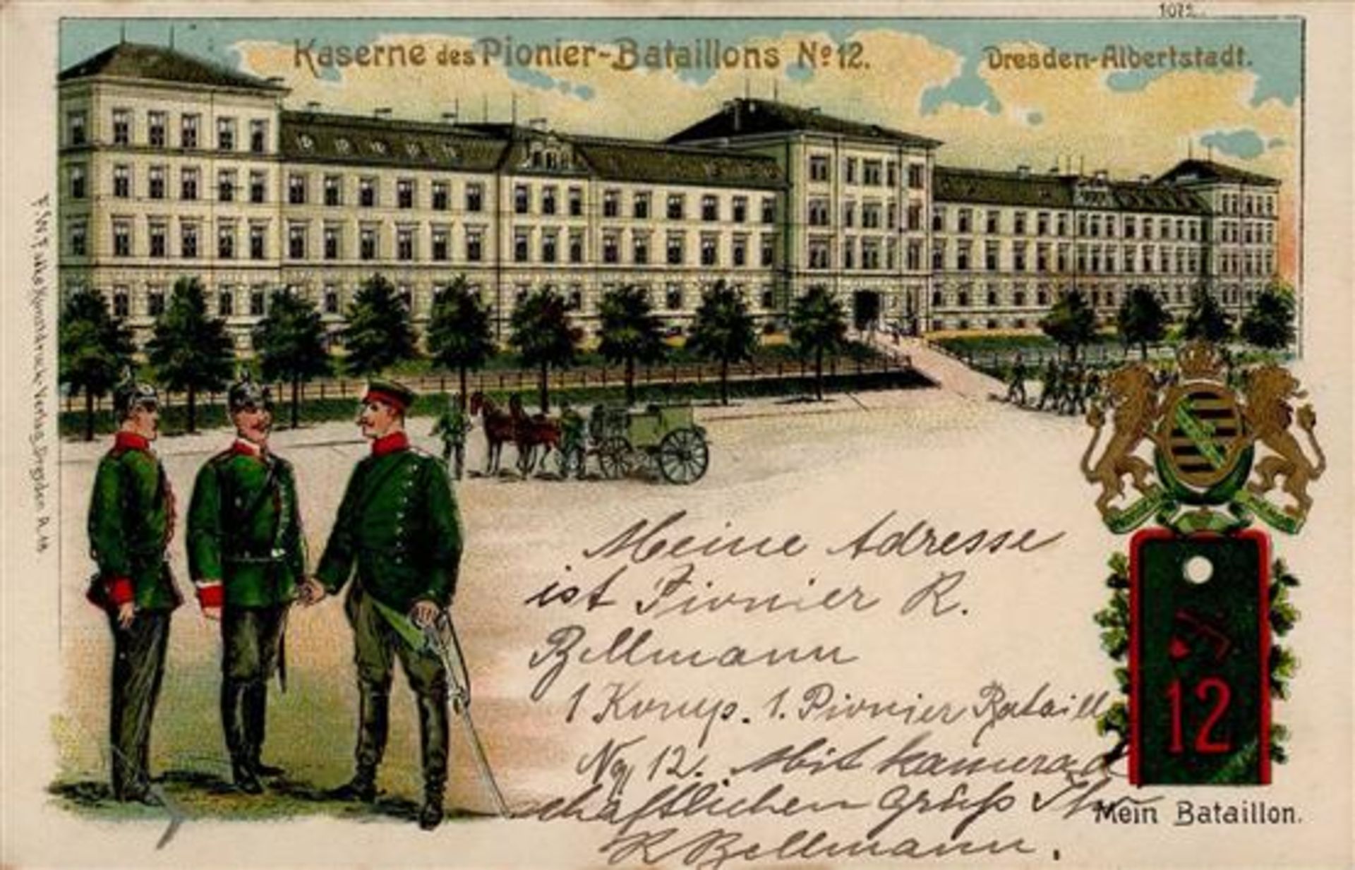 Regiment Nr. 12 Dresden (o-8000) Pion. Batl. 1905 Kaserne I-II