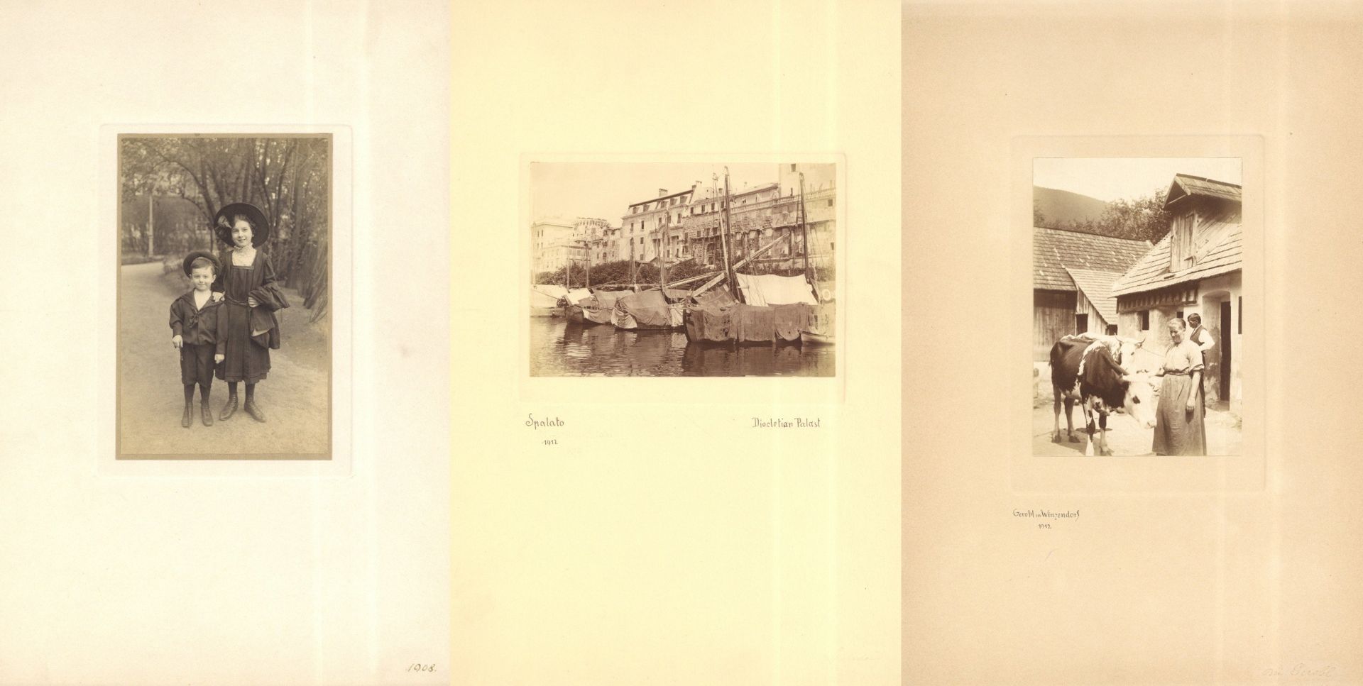 Fotograhie Partie mit über 100 Privat Fotos auf Karton 1906-1919 I-II