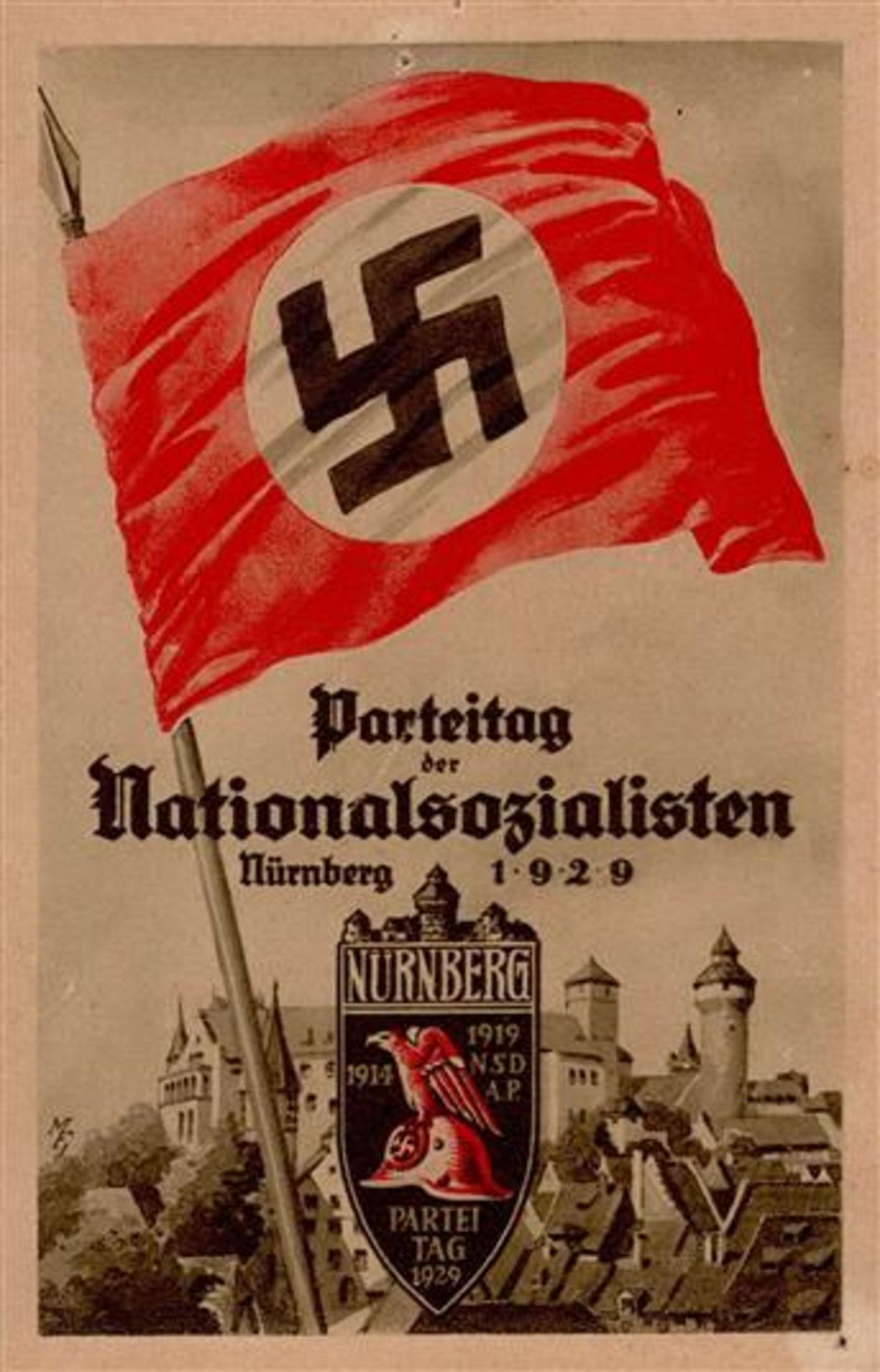 Parteitag WK II Nürnberg (8500) 1929 I-II (Reißnagelloch)