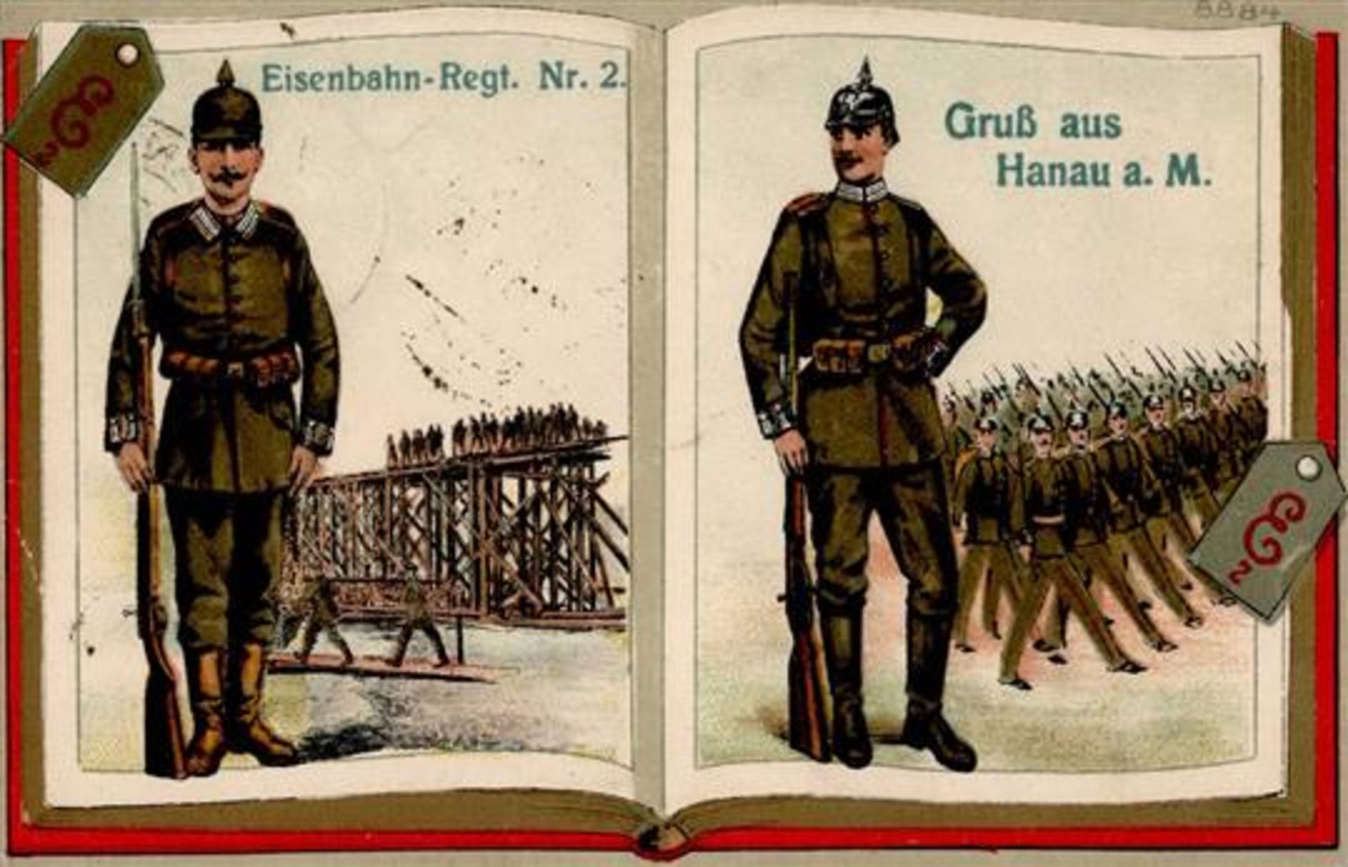 Regiment Nr. 2 Hanau (6450) Eisenbahn Regt. 1918 Präge-Karte I-II
