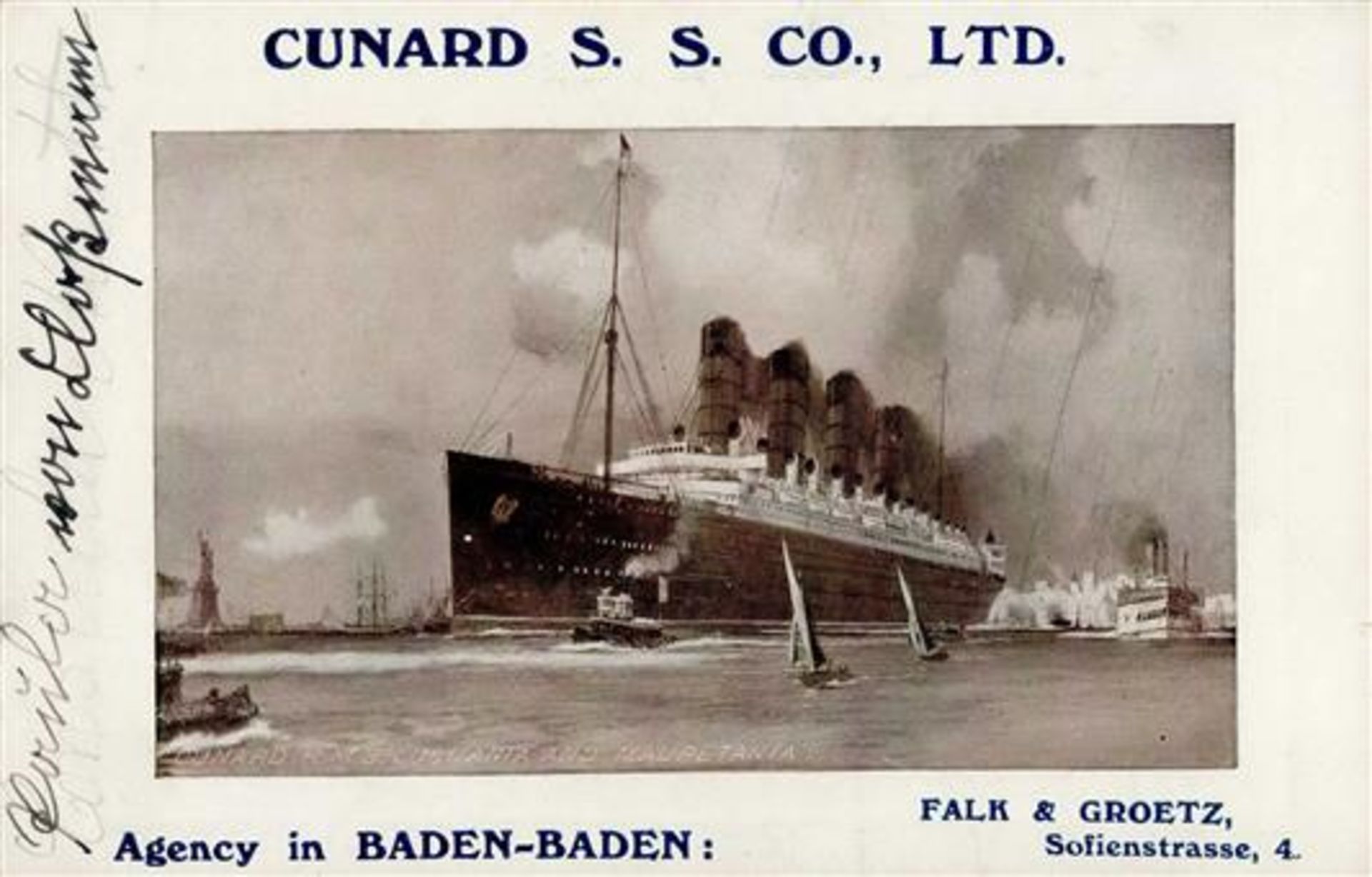 Schiff Cunard S.S. Co. Ltd. Dampfer I-II