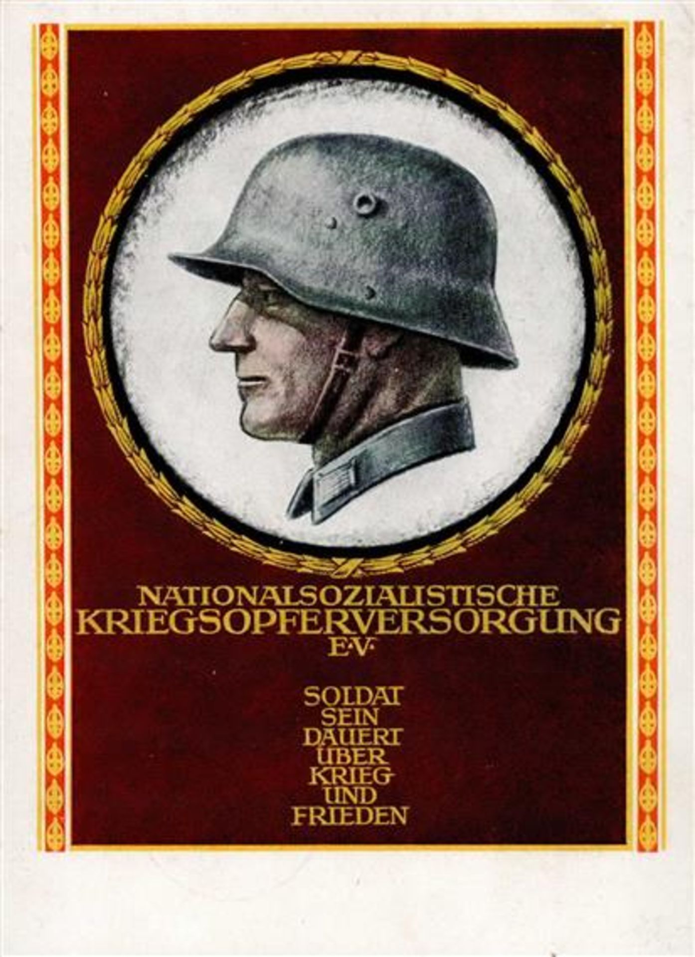 Propaganda WK II - NSKOV - NATIONALSOZIALISTISCHE KRIEGSOPFERVERSORGUNG - dekorative Propagandakarte