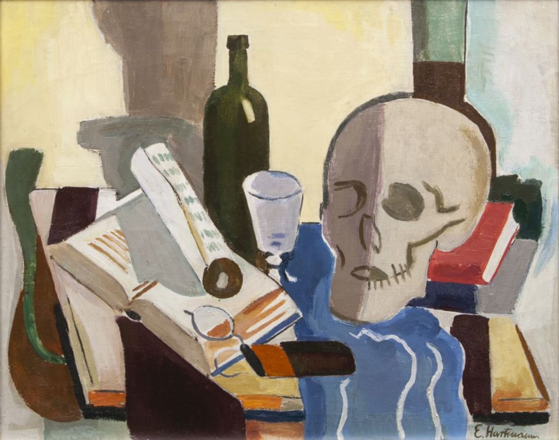 Erich Hartmann (Elberfeld 1886 - Hamburg 1974). Vanitas-Stilleben.