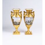 Atelier Céline Parmentier-Jolly tätig um 1843-49. Paar feiner französischer Empire-Vasen.