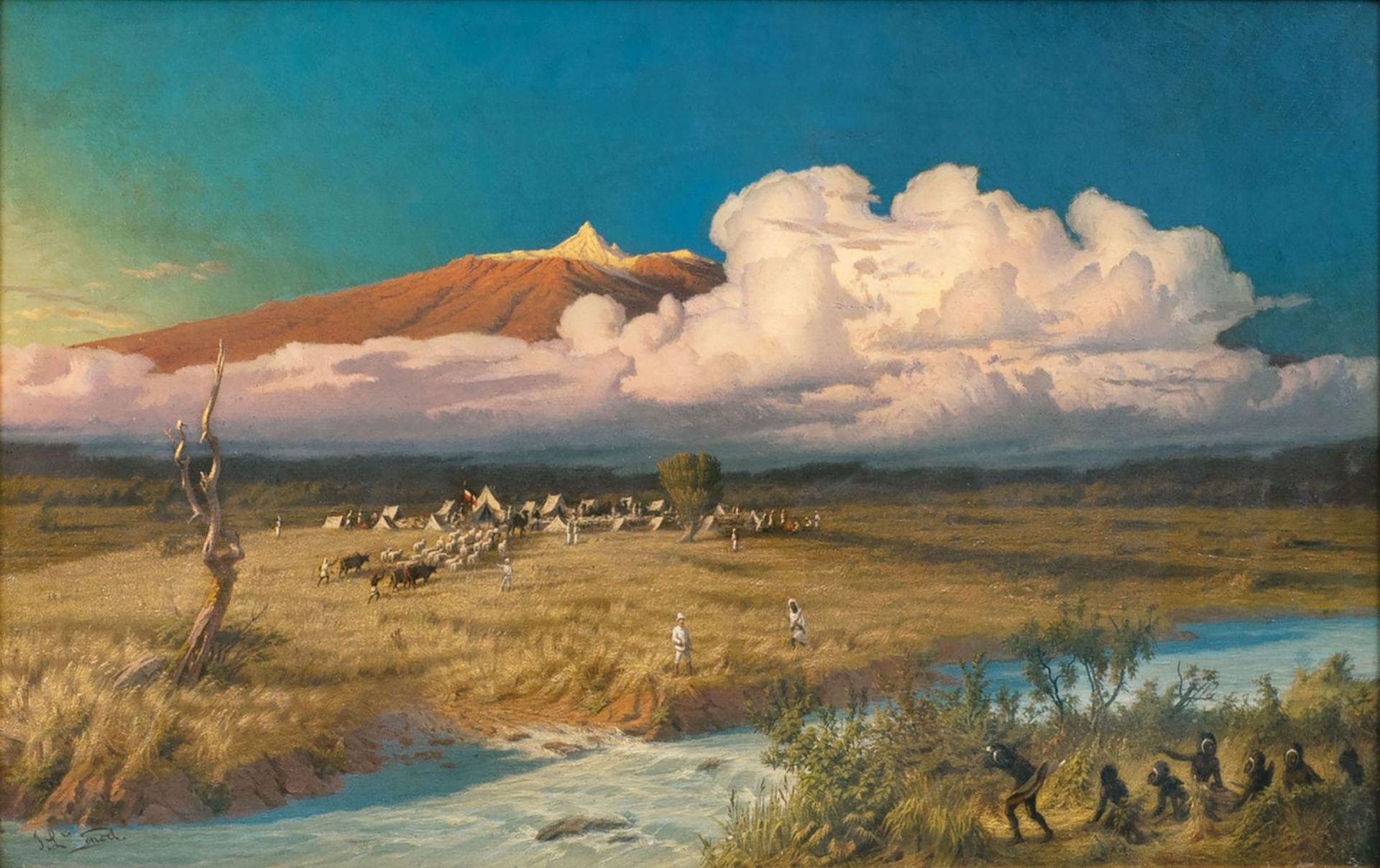 Johannes Louis Wensel (Mölln 1825 - Berlin 1899). Die deutsche Emin-Pascha-Expedition am Mount Kenia