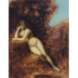 Jean Jacques Henner (Bernweiler 1829 - Paris 1905). Rothaariger Akt im Wald.