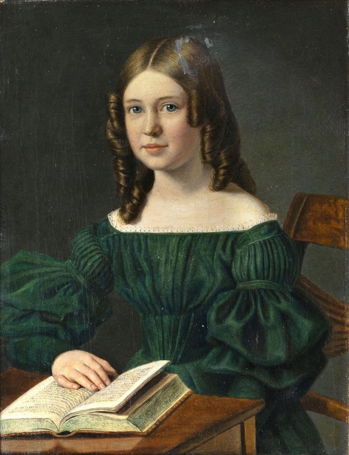 Carl Rudolf Fiebig (Eckernförde 1812 - Kopenhagen 1874). Portrait einer jungen Frau.