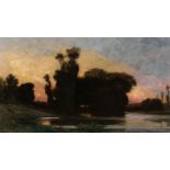 Hippolyte Camille Delpy (Joigny 1841 - Paris 1910). Abend am Fluss.