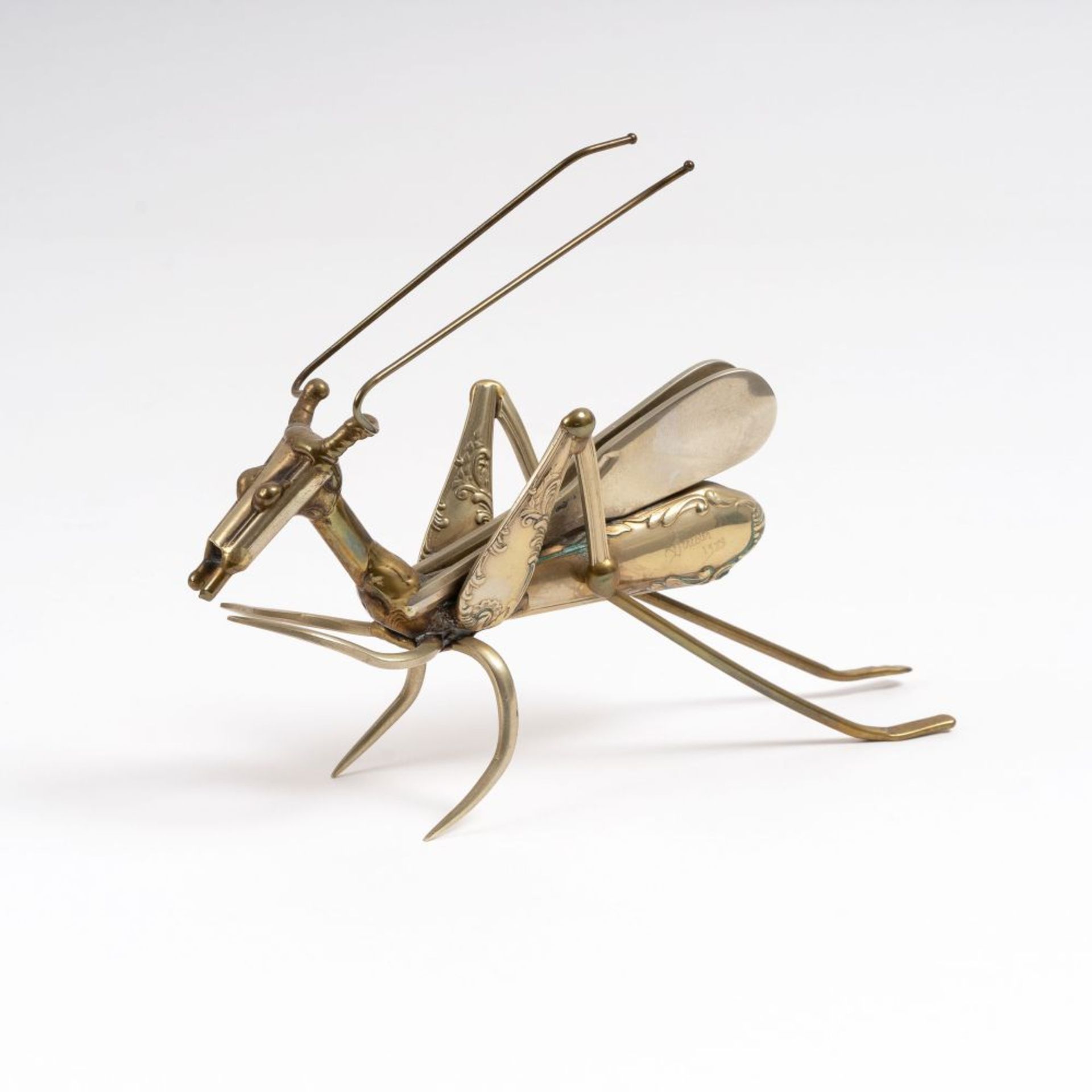 Bouvier, Gerard (Caen 1942). A Cutlery Sculpture 'Grasshopper'.