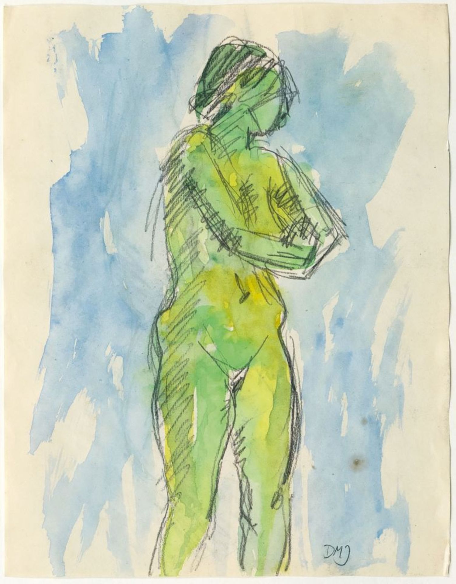 Maetzel-Johannsen, Dorothea (Lensahn 1886 - Hamburg 1930). Green Nude.