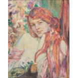 Julie Wolfthorn (Thorn 1868 - Theresienstadt 1944). Junge Frau mit roten Haaren.