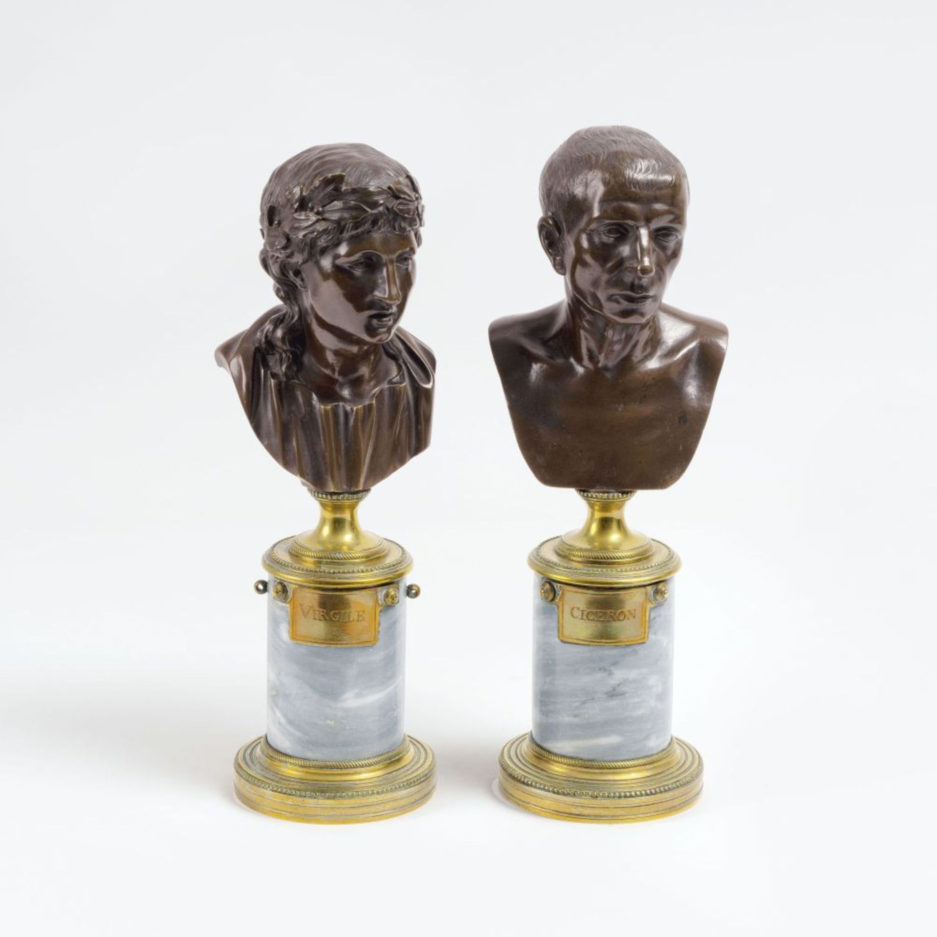 A Pair of Classicist Portrait Busts 'Virgil' and 'Cicero'.