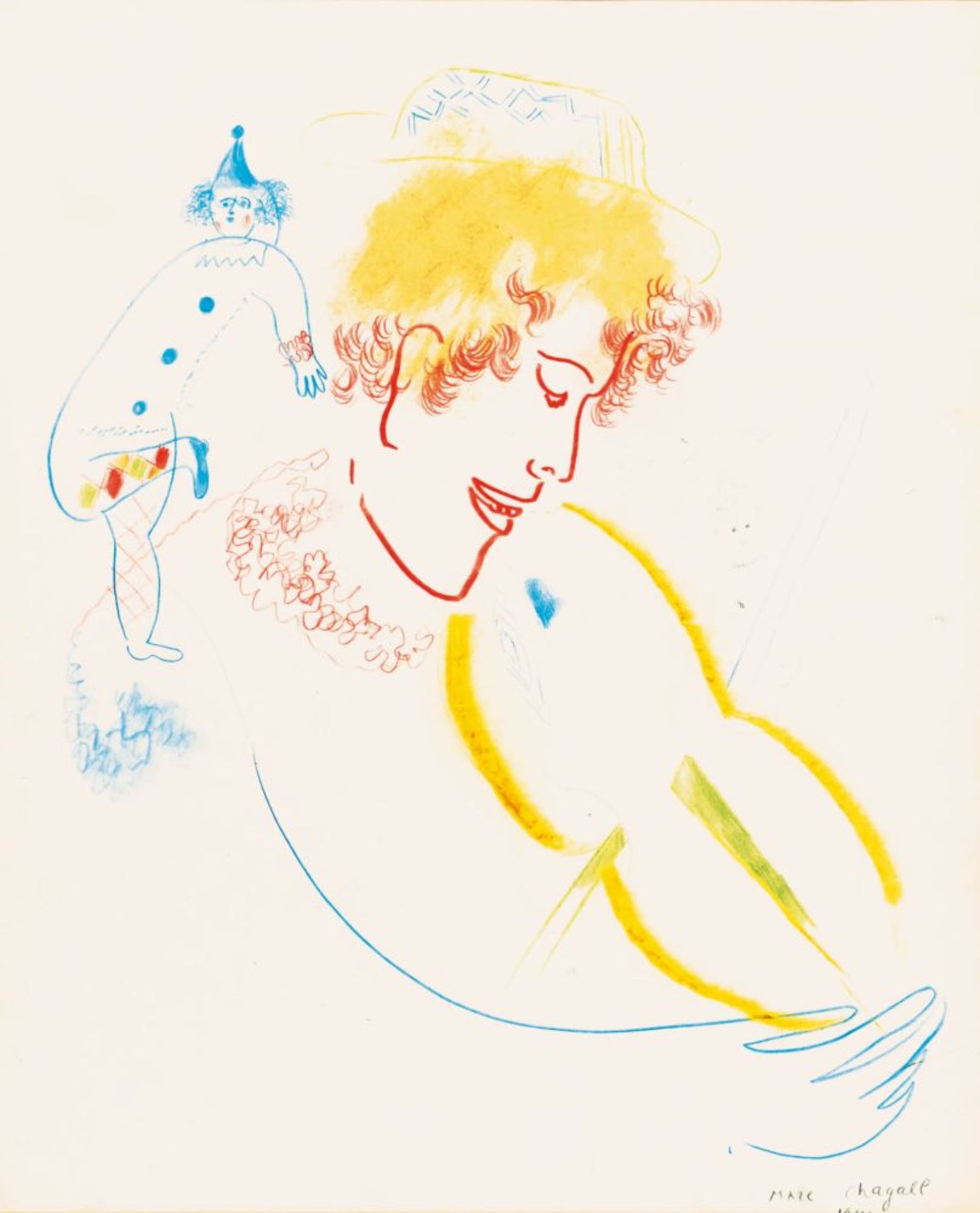 Chagall, Marc (Witebsk 1887 - St.-Paul-de-Vence 1985). Violiniste au Chapeau.