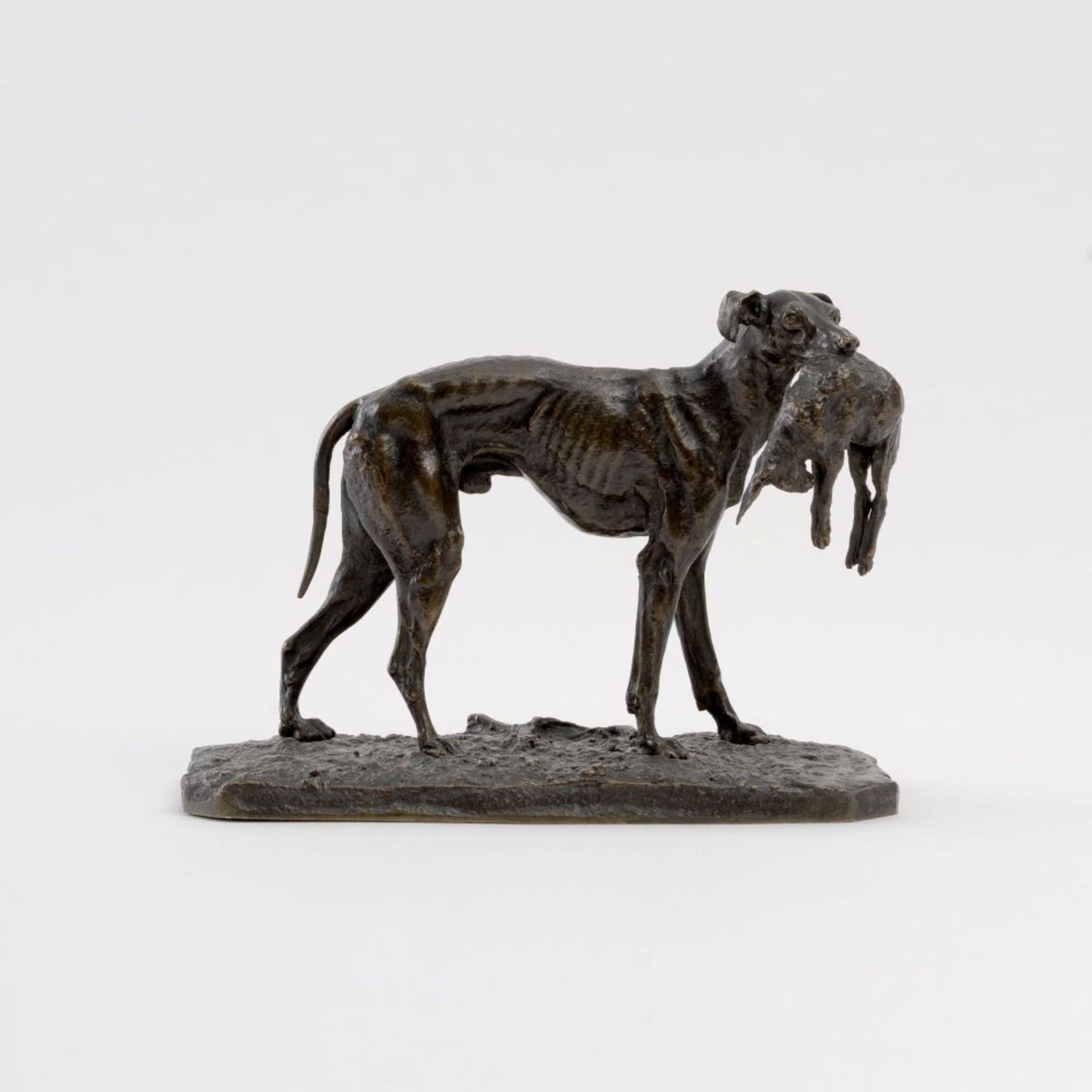 Mêne, Pierre-Jules (Paris 1810 - Paris 1879). A Greyhound with Hare as Prey.